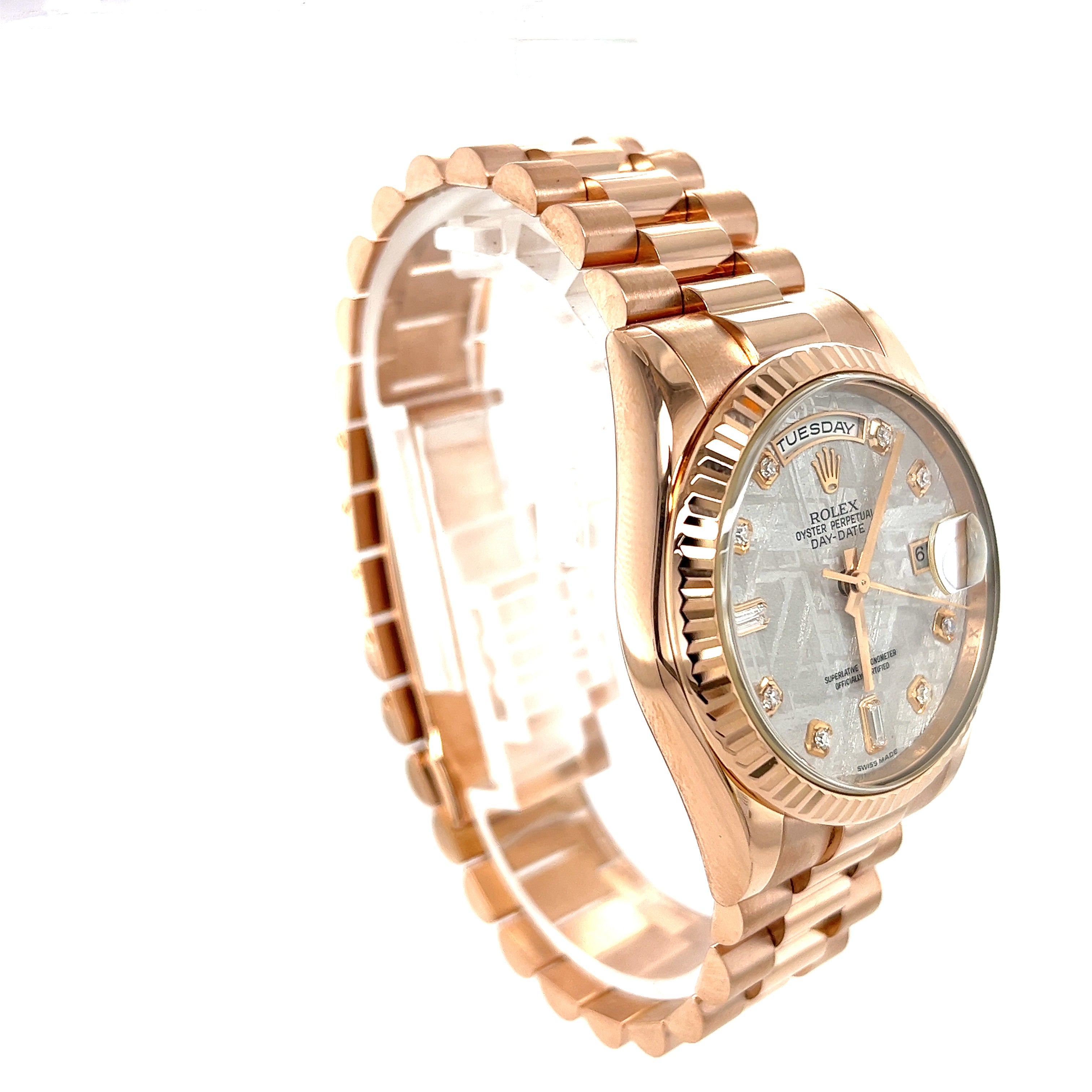Rolex 18ct Rose Gold Day Date reference 118235 With Factory Meteorite Dial