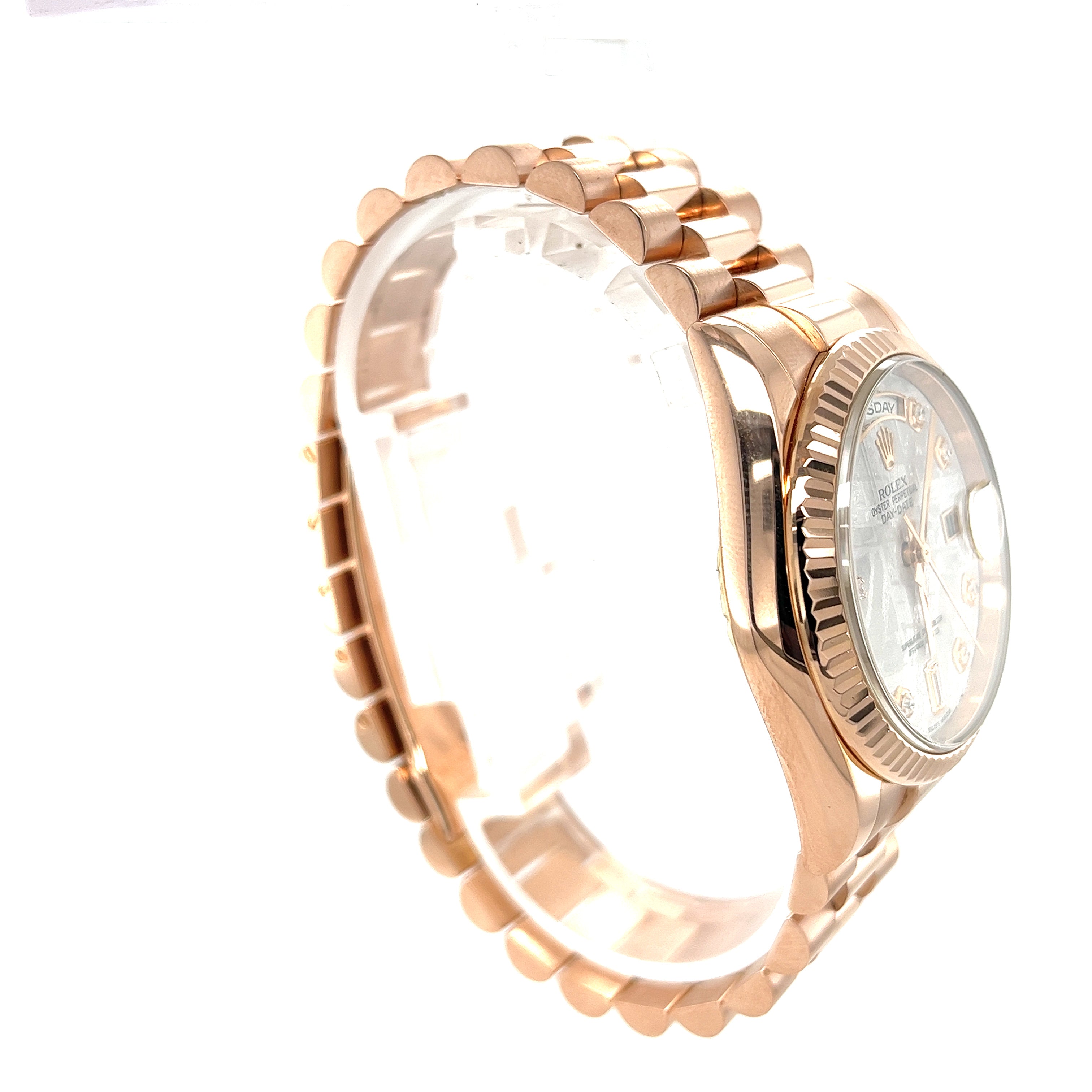 Rolex 18ct Rose Gold Day Date reference 118235 With Factory Meteorite Dial