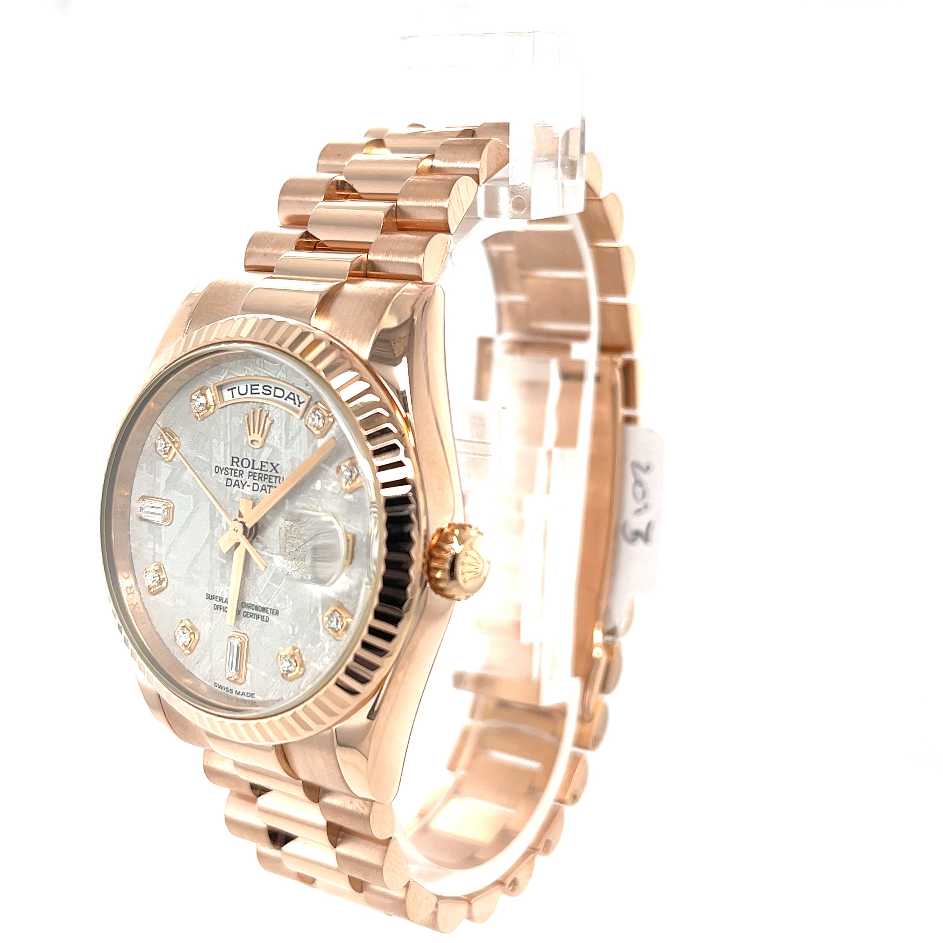 Rolex 18ct Rose Gold Day Date reference 118235 With Factory Meteorite Dial
