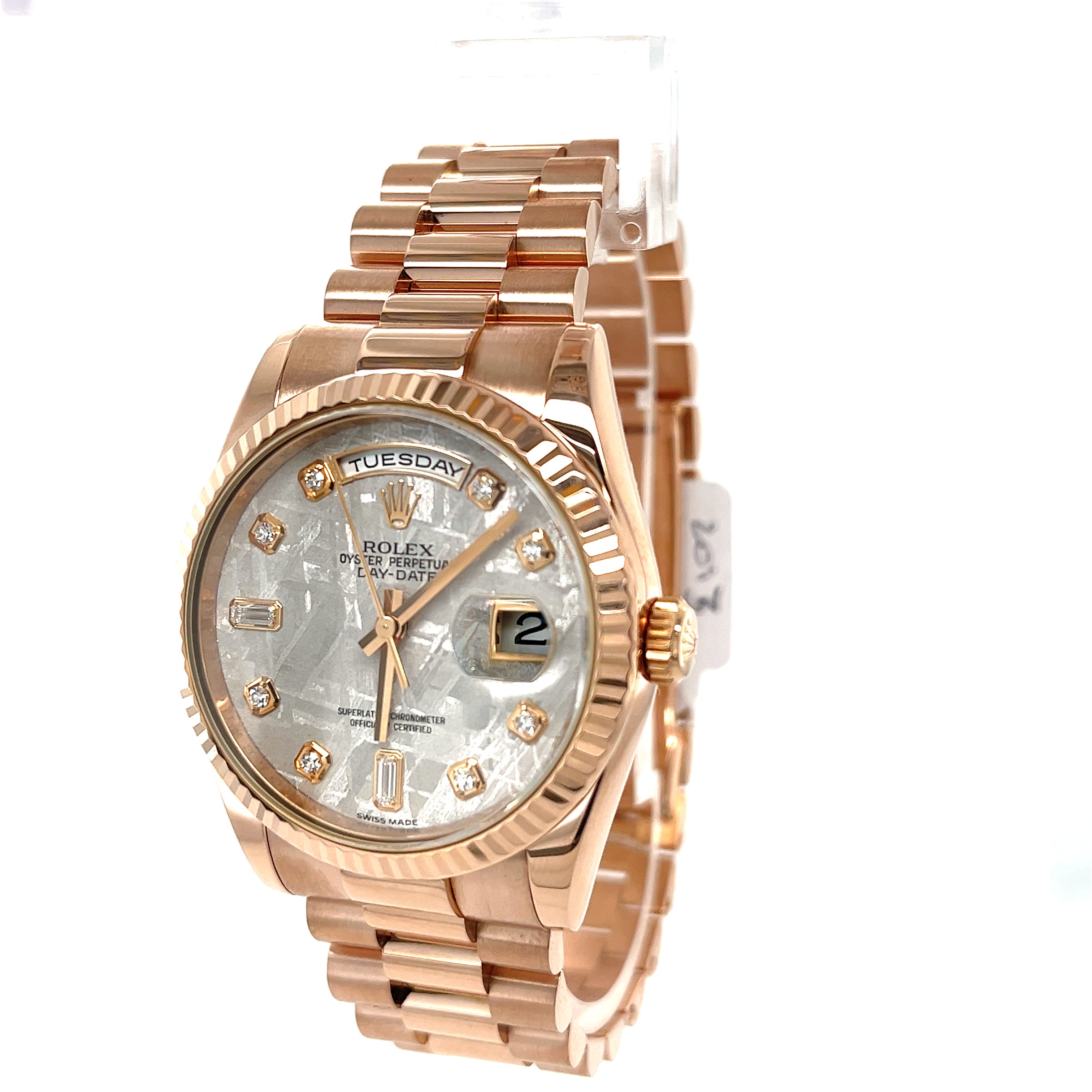 Rolex 18ct Rose Gold Day Date reference 118235 With Factory Meteorite Dial
