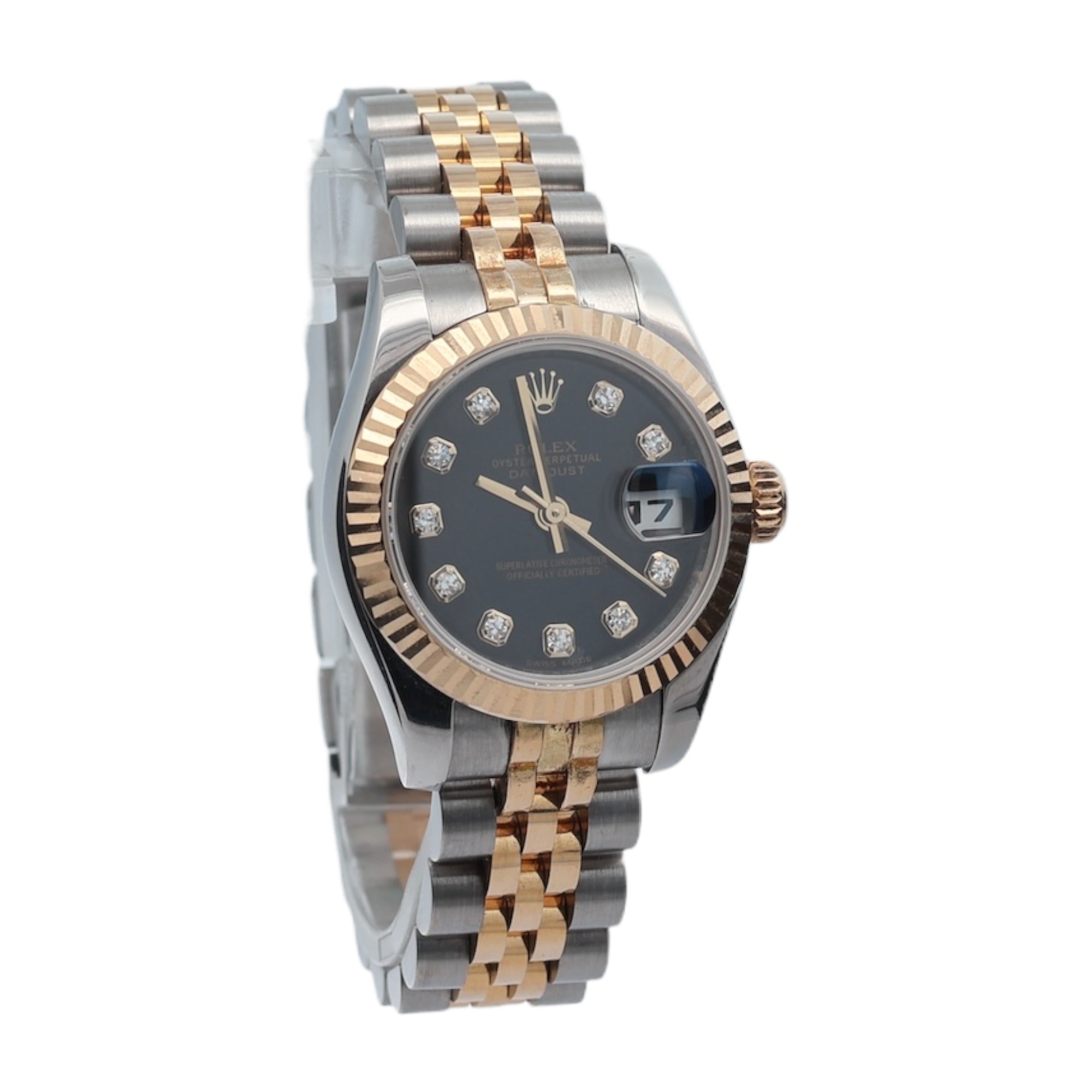 Rolex Lady Datejust reference 179173 Factory Black Diamond Dial