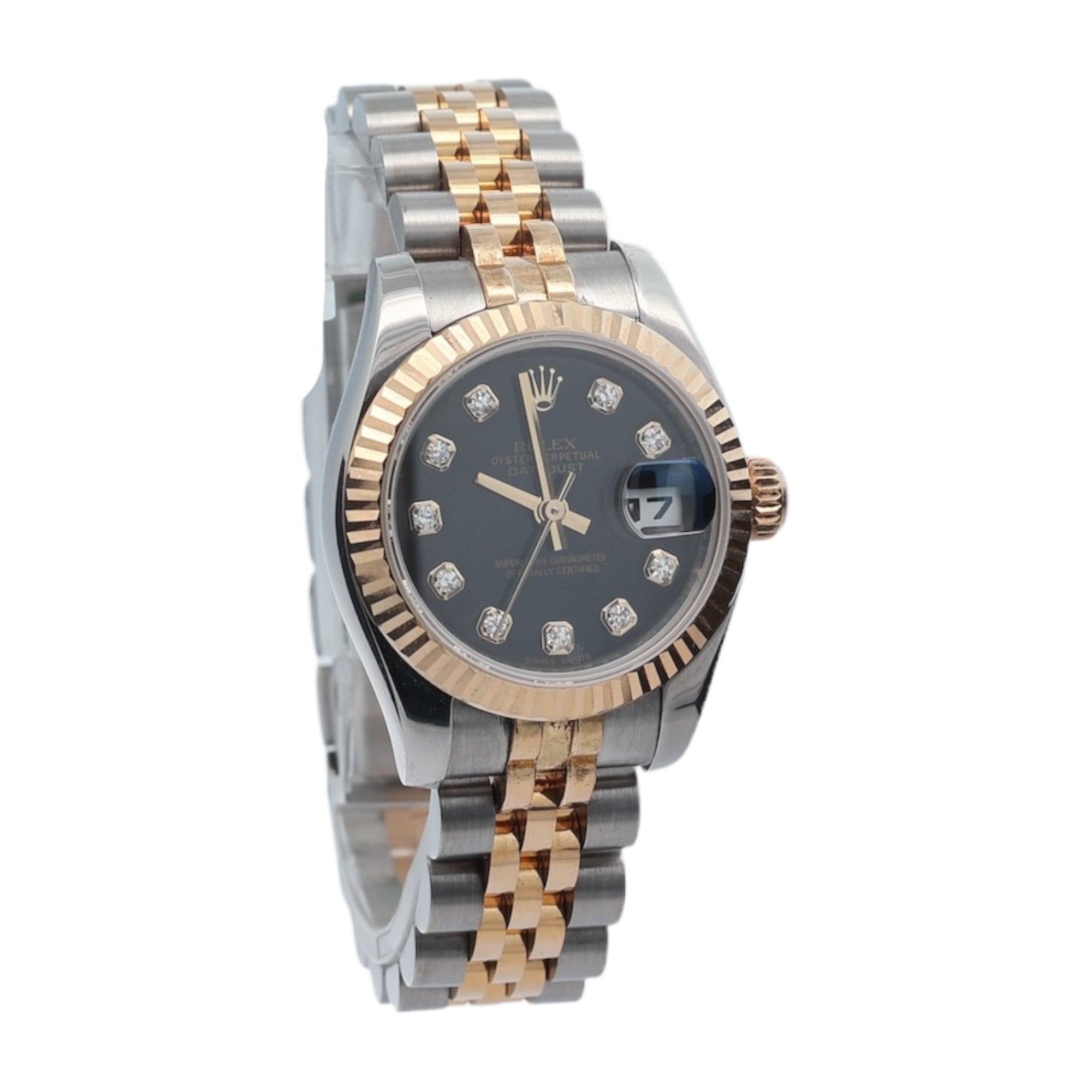 Rolex Lady Datejust reference 179173 Factory Black Diamond Dial