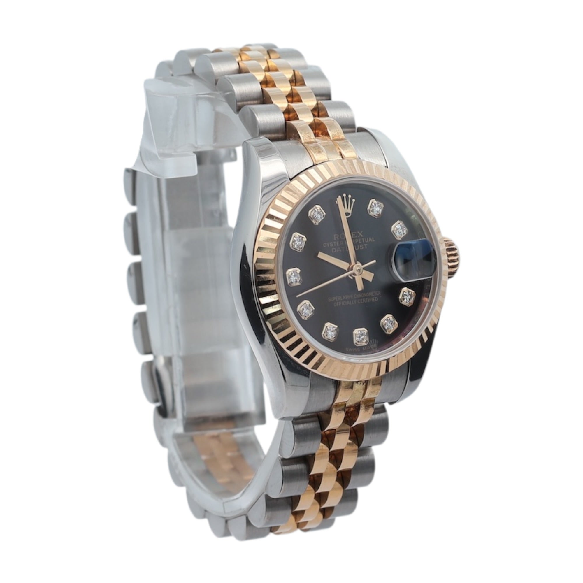 Rolex Lady Datejust reference 179173 Factory Black Diamond Dial