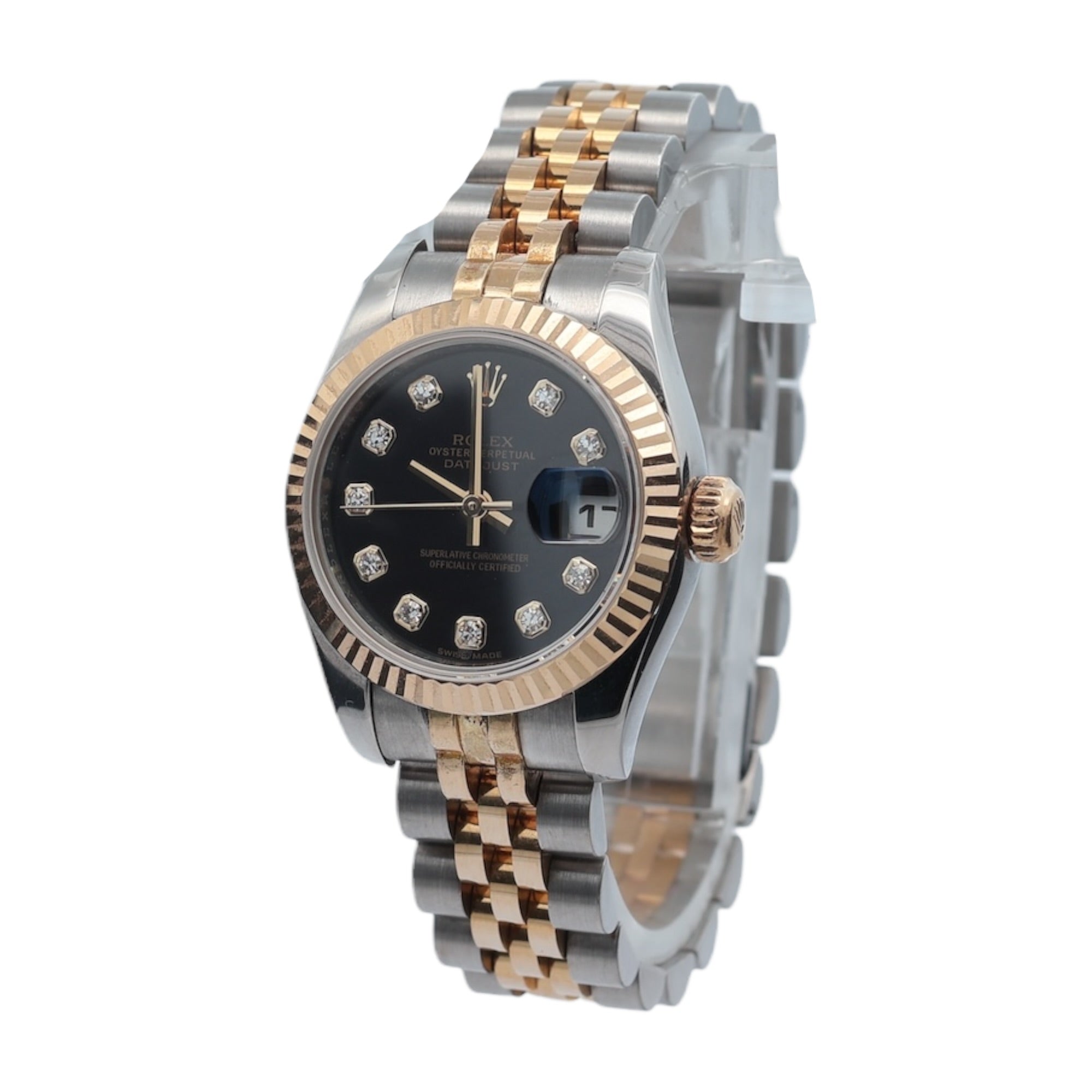 Rolex Lady Datejust reference 179173 Factory Black Diamond Dial
