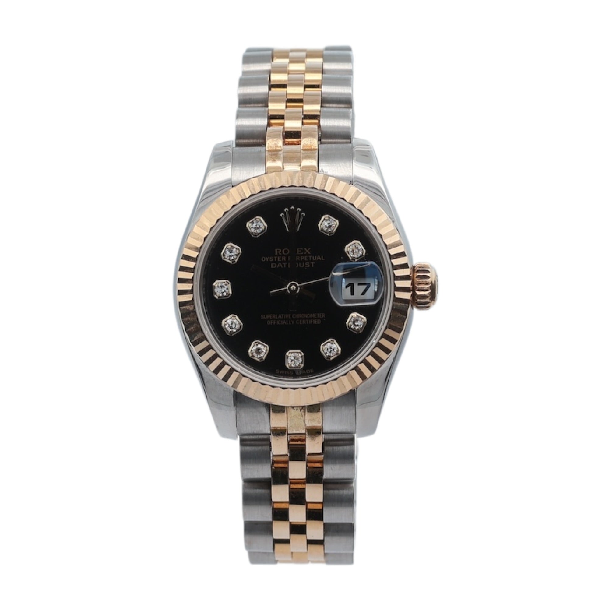 Rolex Lady Datejust reference 179173 Factory Black Diamond Dial