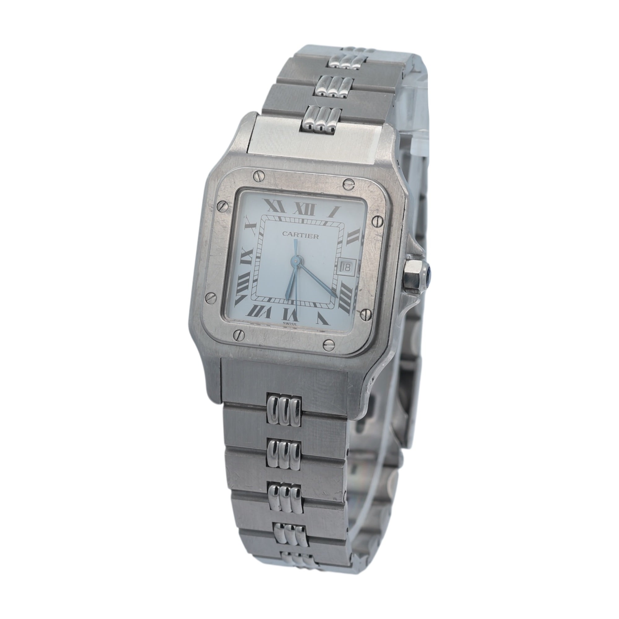 Cartier Santos Carree reference 2960 With Godron Bracelet