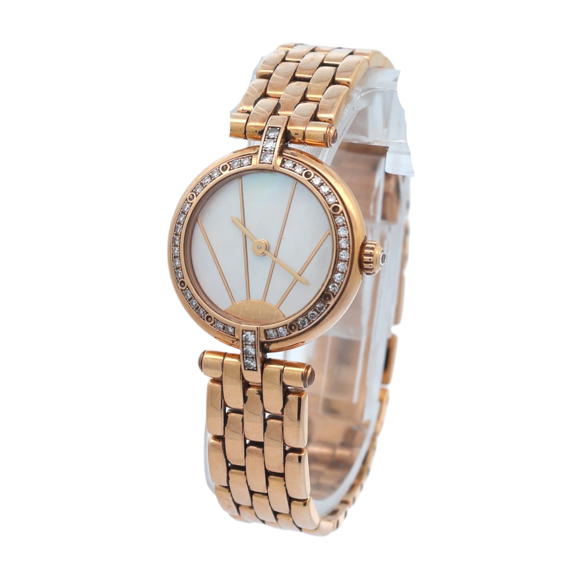 Cartier 18ct Yellow Gold Panthere Ronde reference 866925 Factory Diamonds and Mop Sunrise Dial