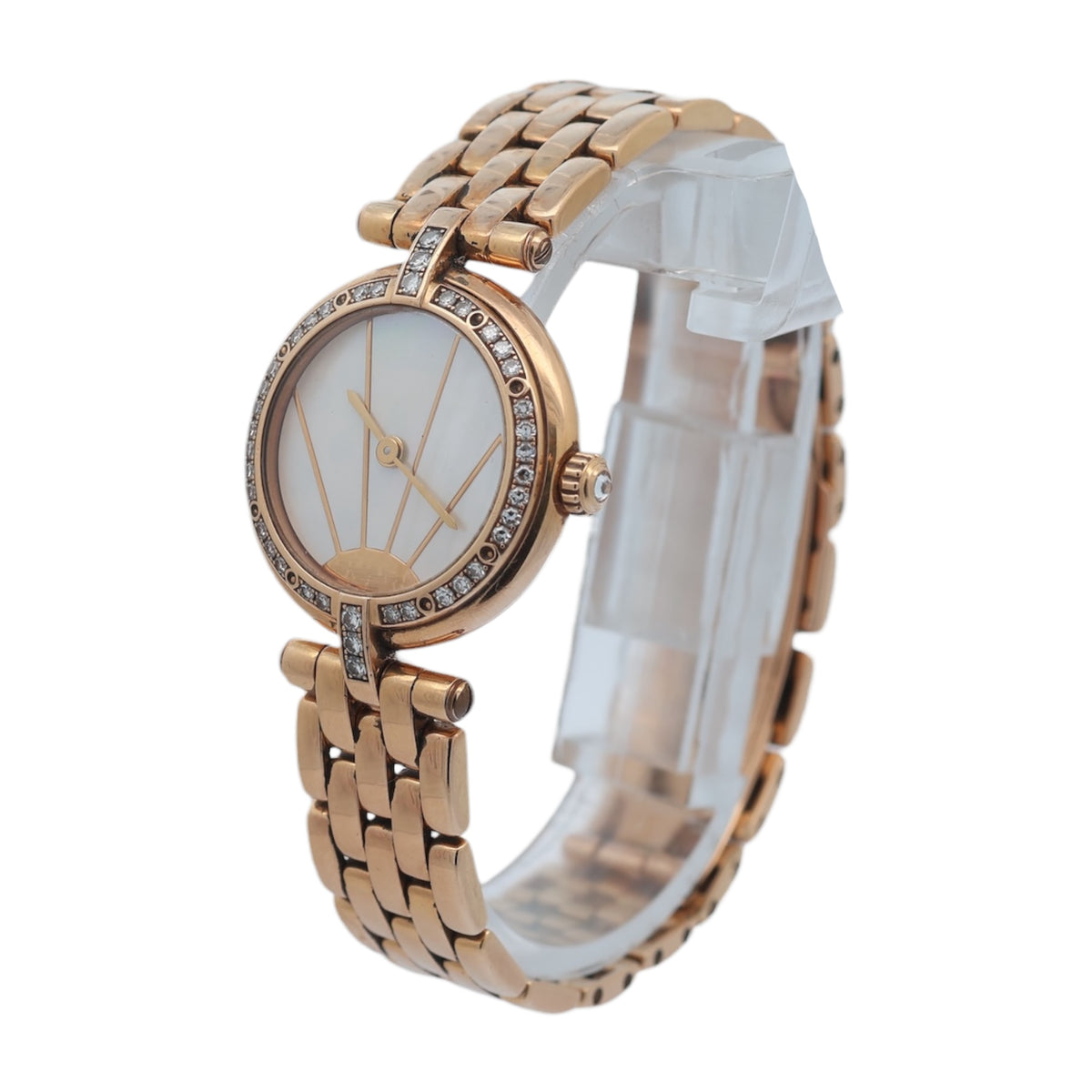 Cartier 18ct Yellow Gold Panthere Ronde reference 866925 Factory Diamonds and Mop Sunrise Dial