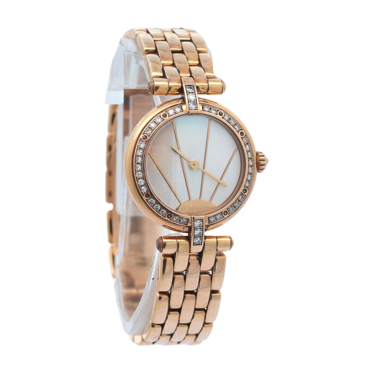 Cartier 18ct Yellow Gold Panthere Ronde reference 866925 Factory Diamonds and Mop Sunrise Dial