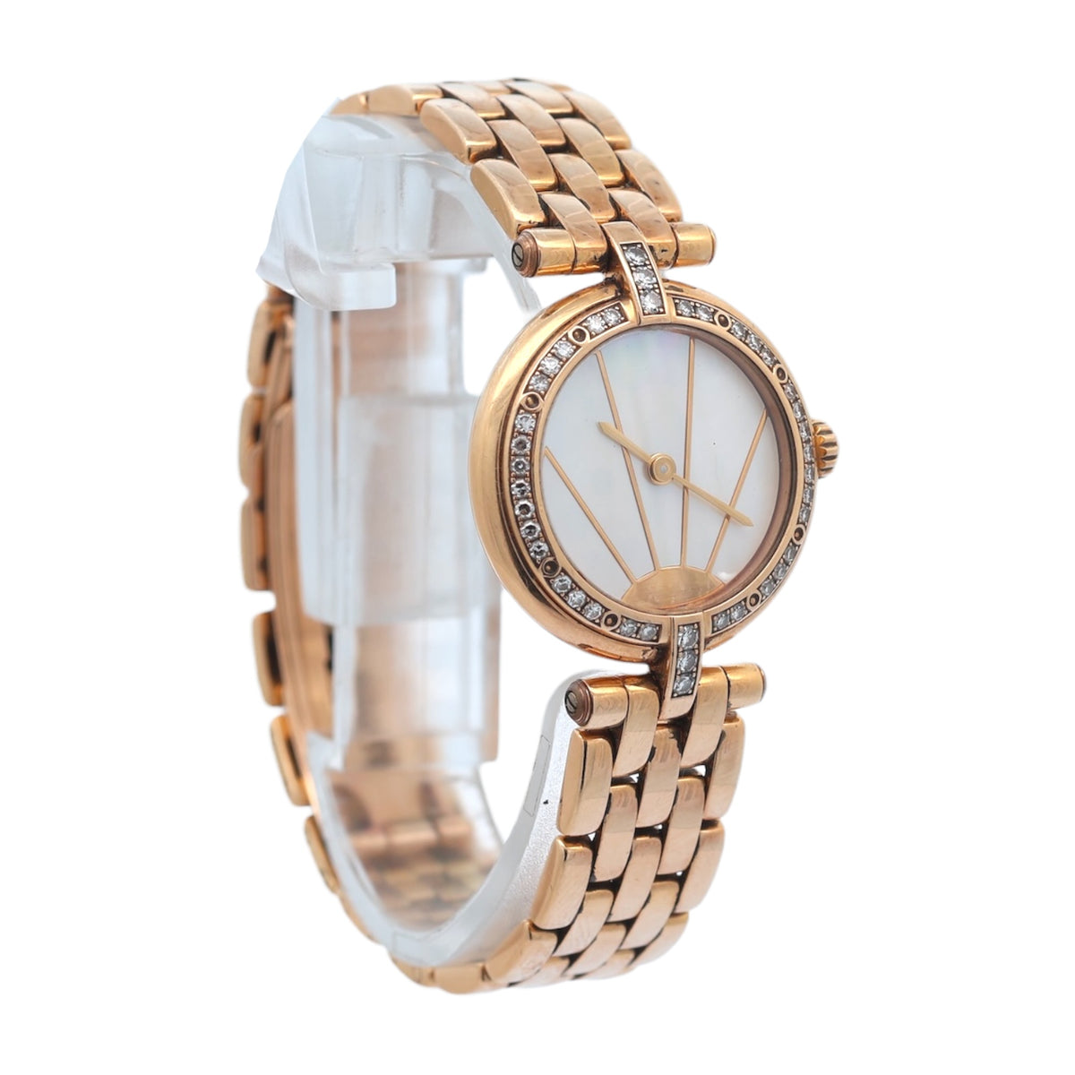 Cartier 18ct Yellow Gold Panthere Ronde reference 866925 Factory Diamonds and Mop Sunrise Dial