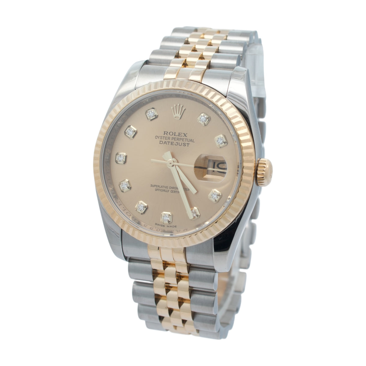 Rolex Datejust 36 refernce 116233 Champagne Diamond Dial
