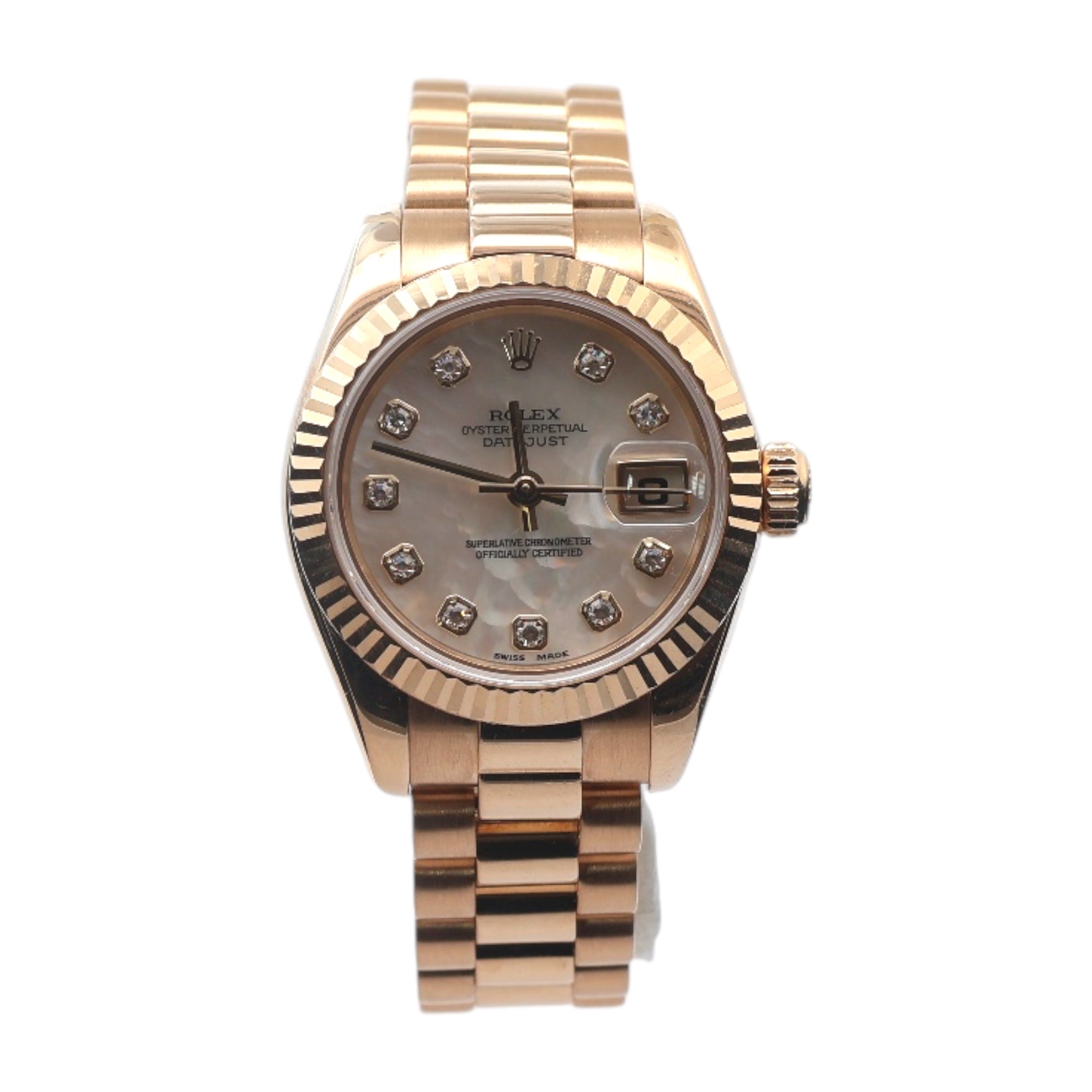 Rolec 18ct Gold Lady Datejust reference 179178 Factory Mother of Pearl
