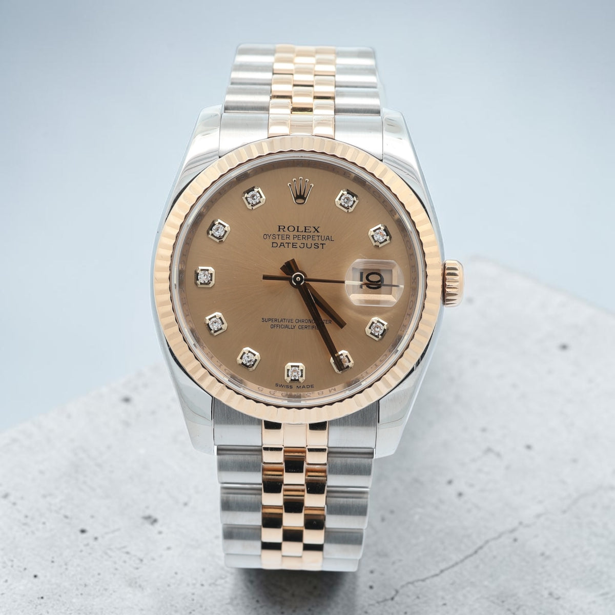 Rolex Datejust 36 refernce 116233 Champagne Diamond Dial