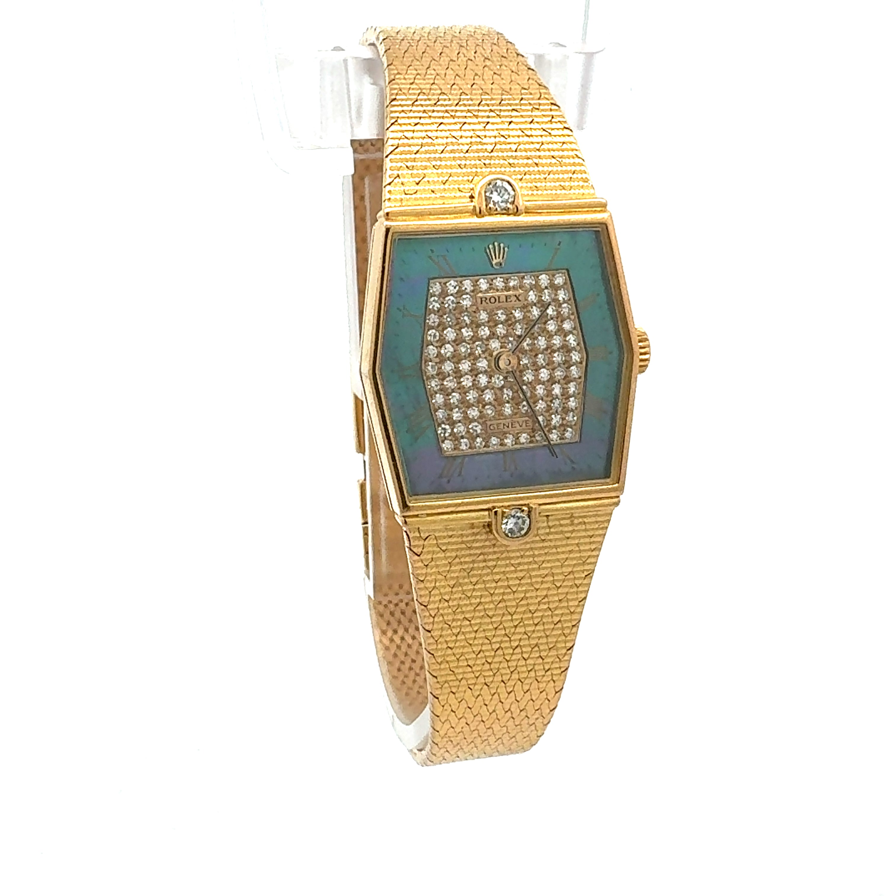 Rolex 18ct Yellow Gold Cellini reference 4121 With Factory Mother of Pearl and Diamond Dial