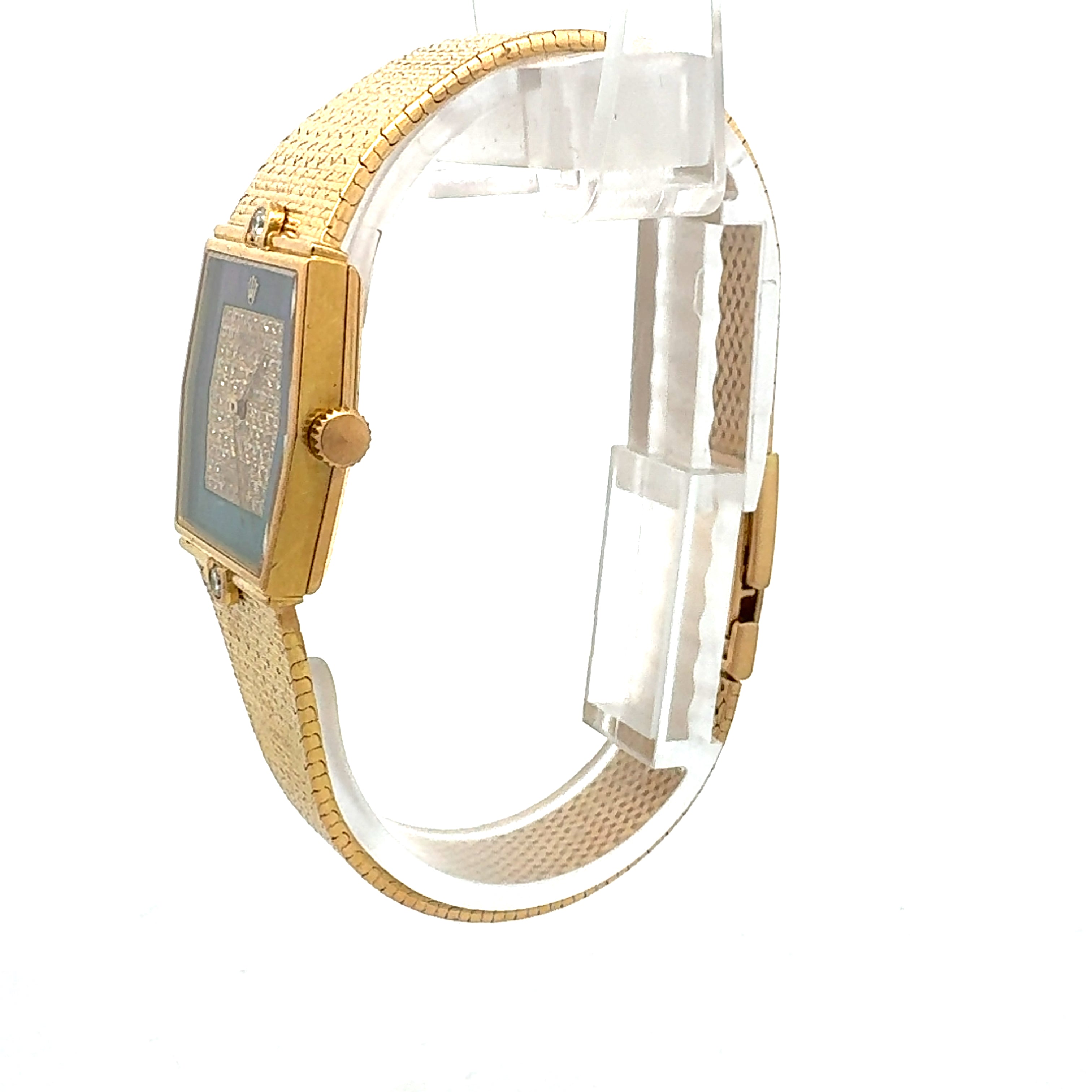 Rolex 18ct Yellow Gold Cellini reference 4121 With Factory Mother of Pearl and Diamond Dial