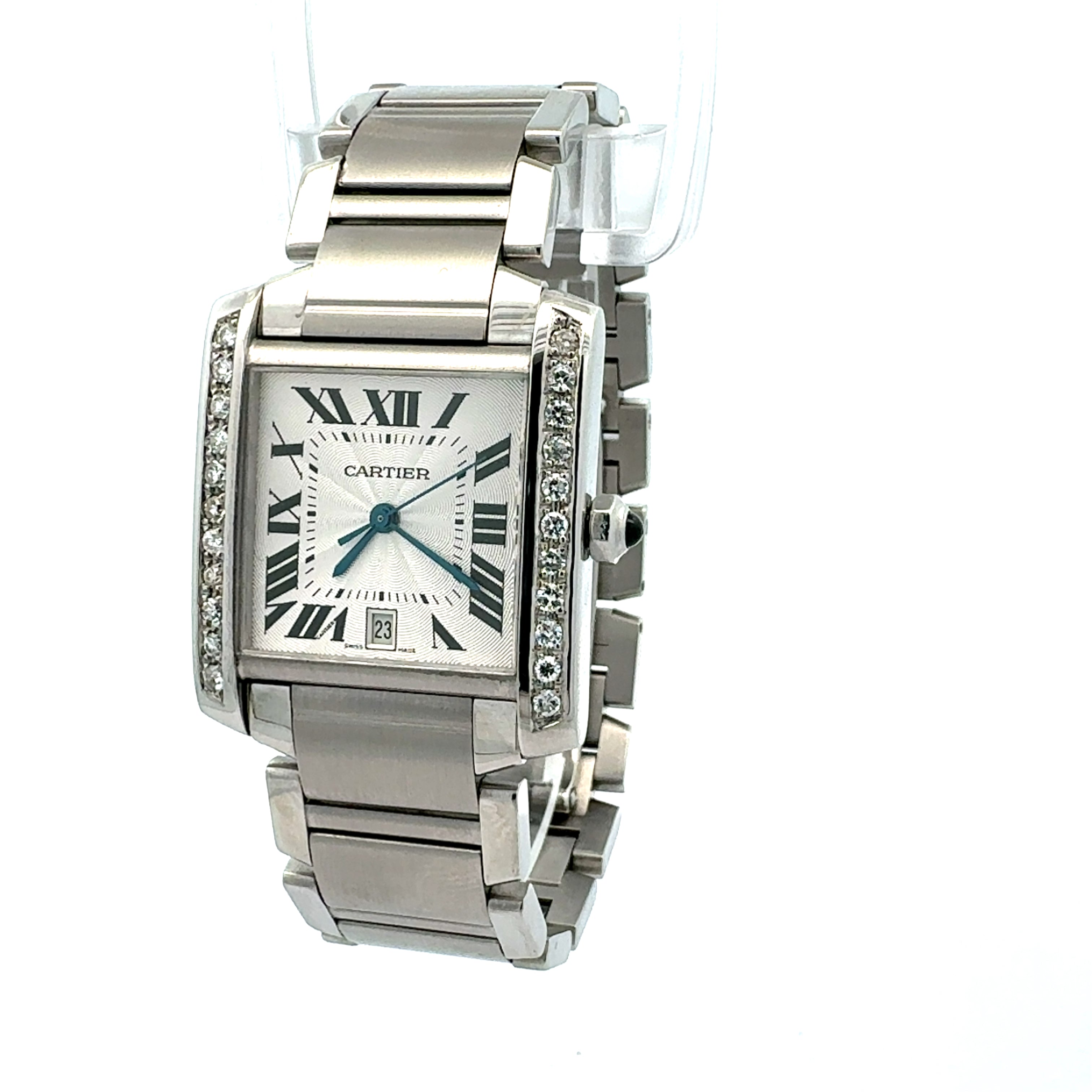 Cartier Tank Francaise reference 2302 Custom Diamond Case