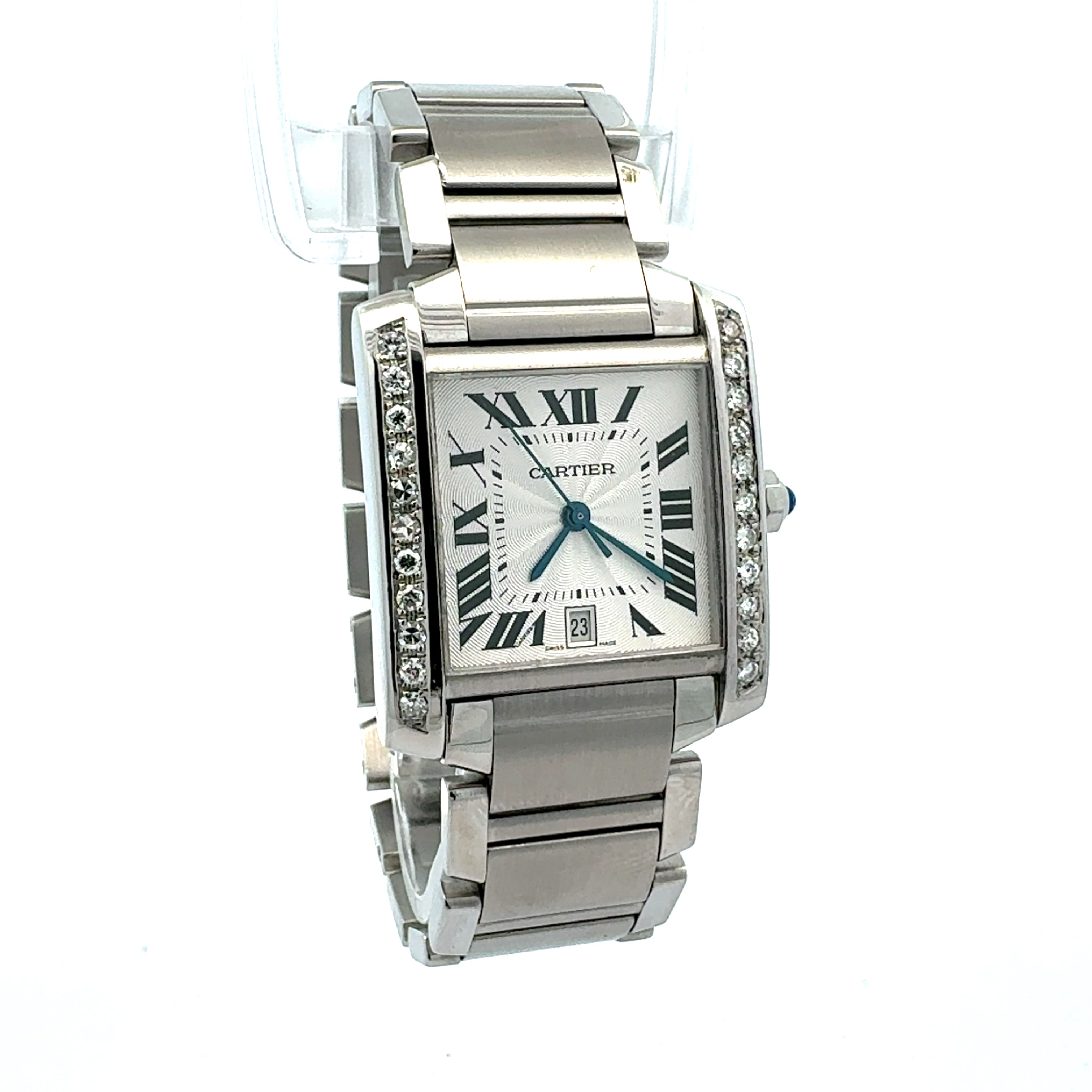 Cartier Tank Francaise reference 2302 Custom Diamond Case