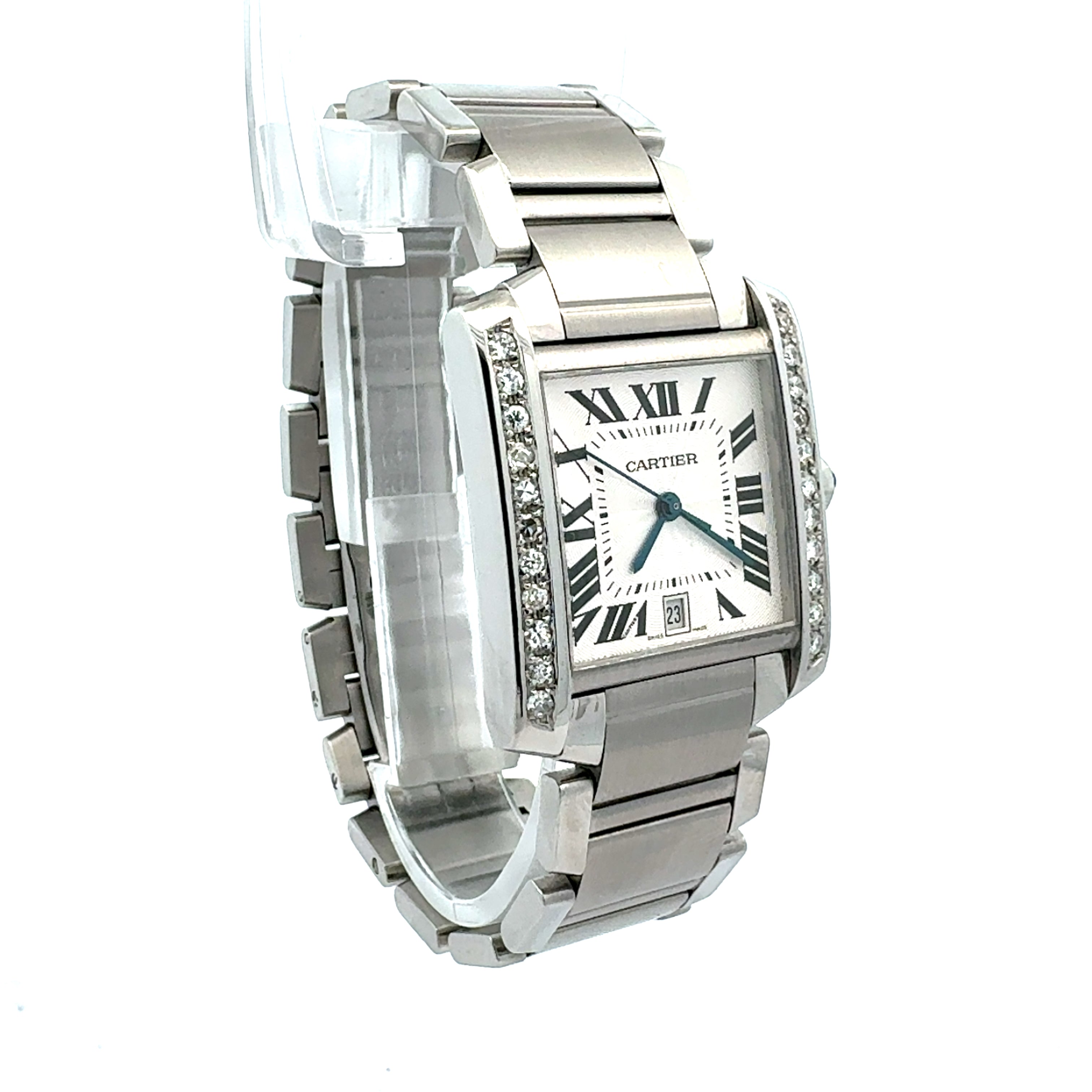 Cartier Tank Francaise reference 2302 Custom Diamond Case