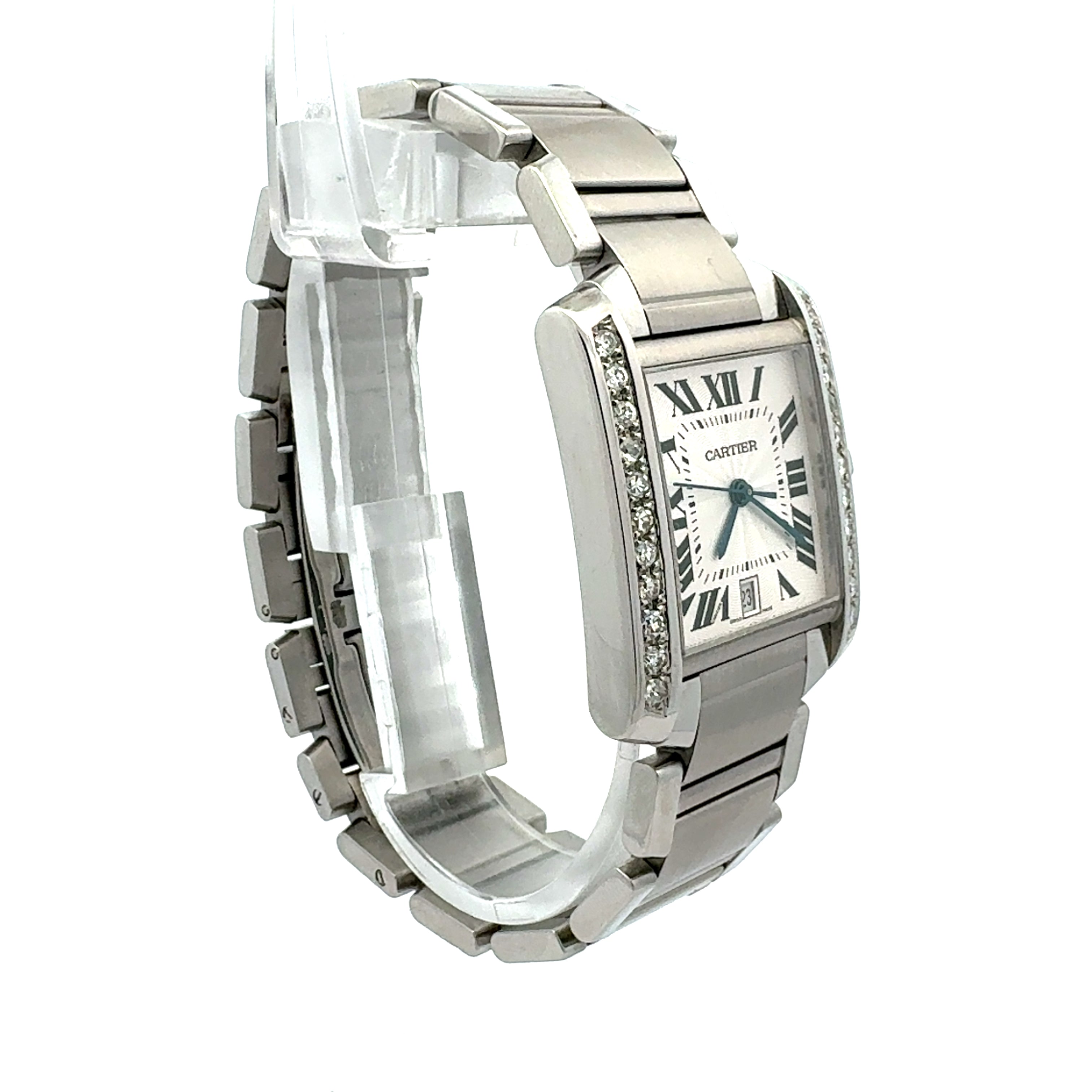 Cartier Tank Francaise reference 2302 Custom Diamond Case