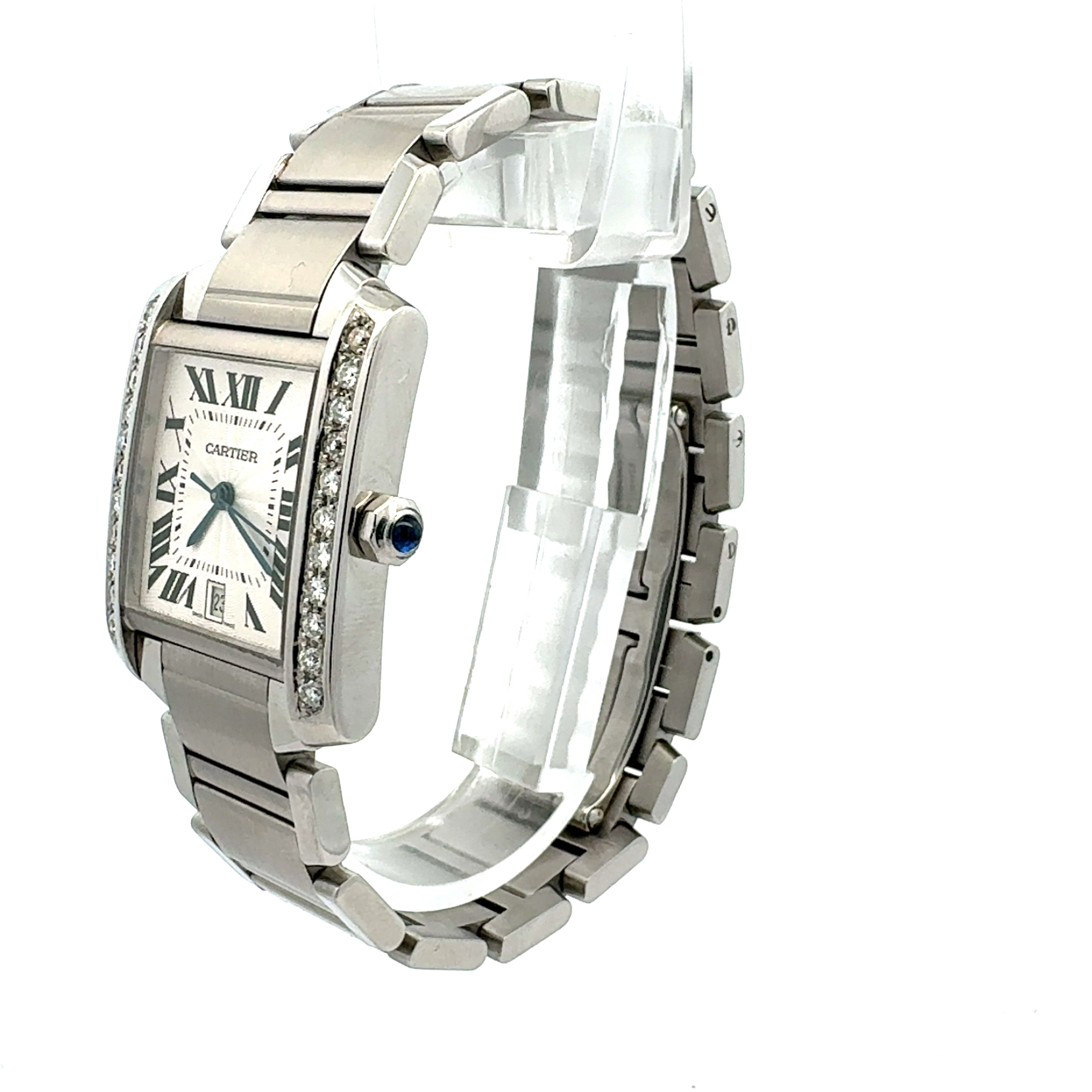 Cartier Tank Francaise reference 2302 Custom Diamond Case