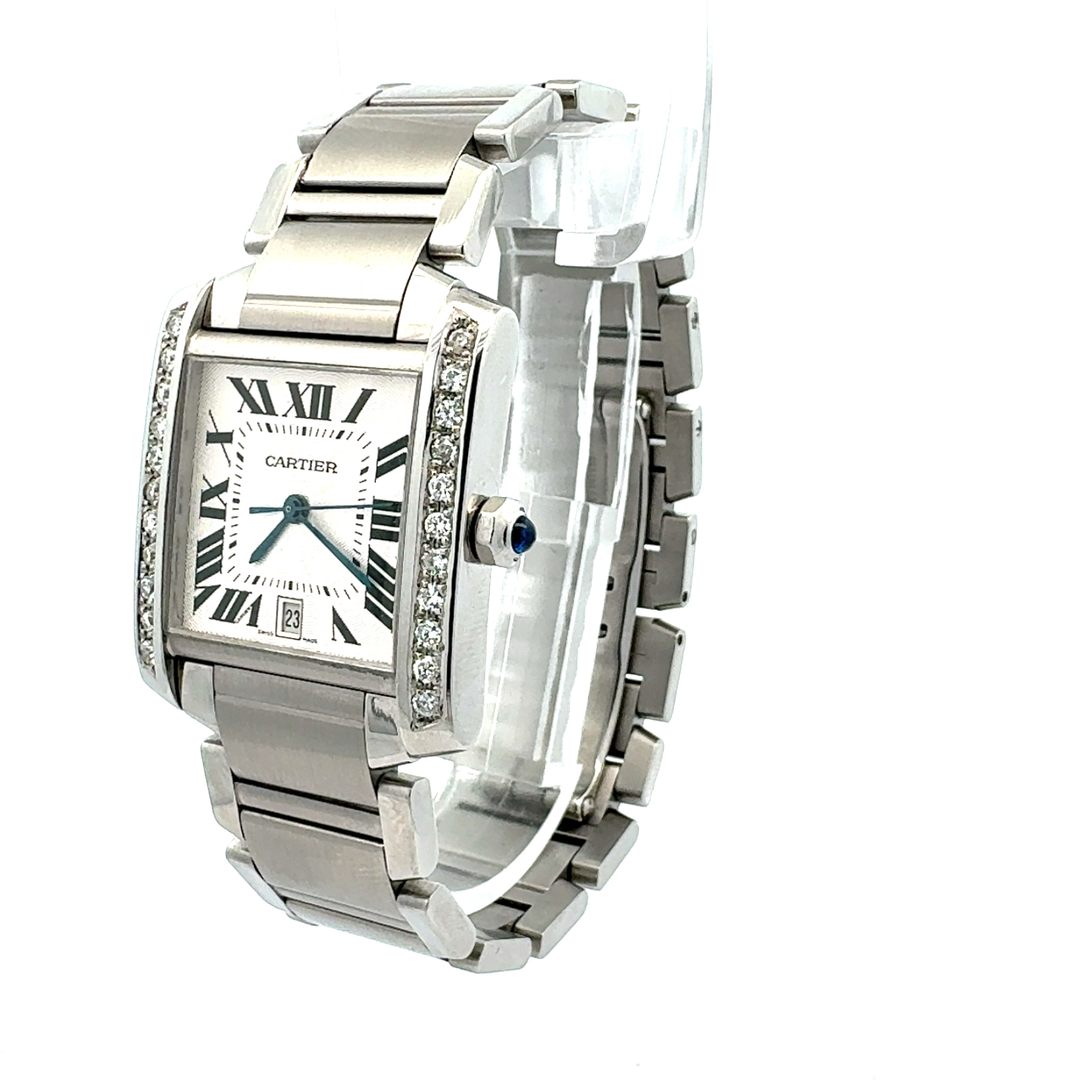 Cartier Tank Francaise reference 2302 Custom Diamond Case
