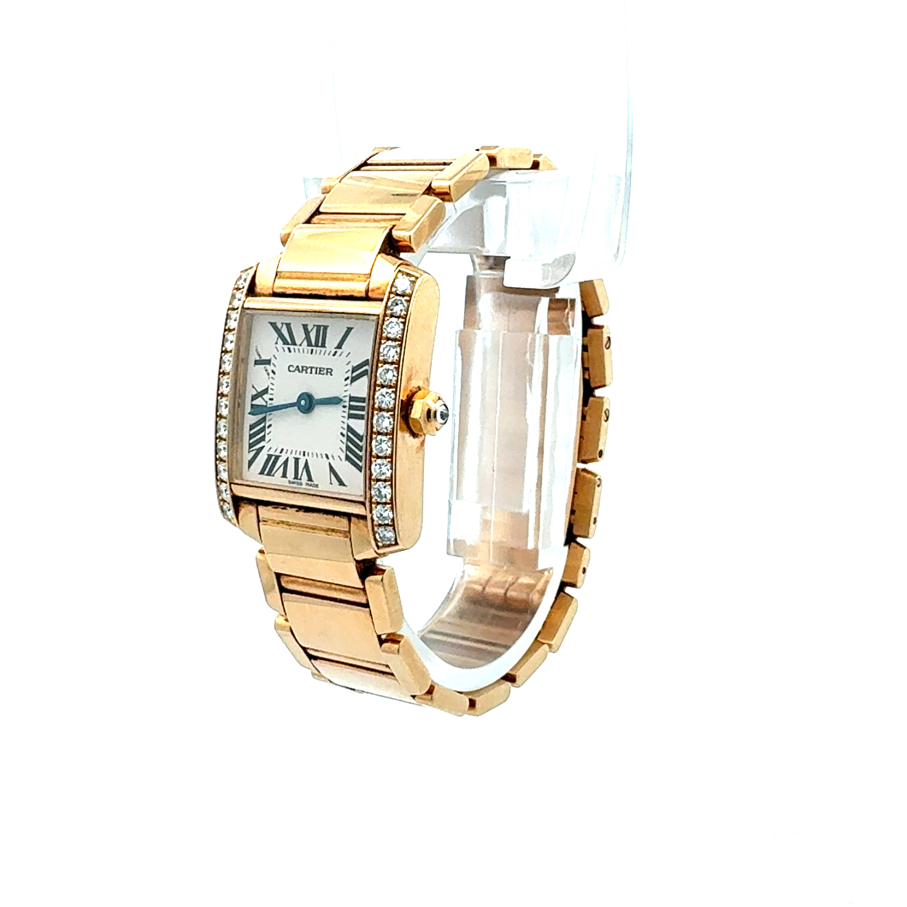 Cartier 18ct Yellow Gold Tank Francaise 2385 Factory Diamonds