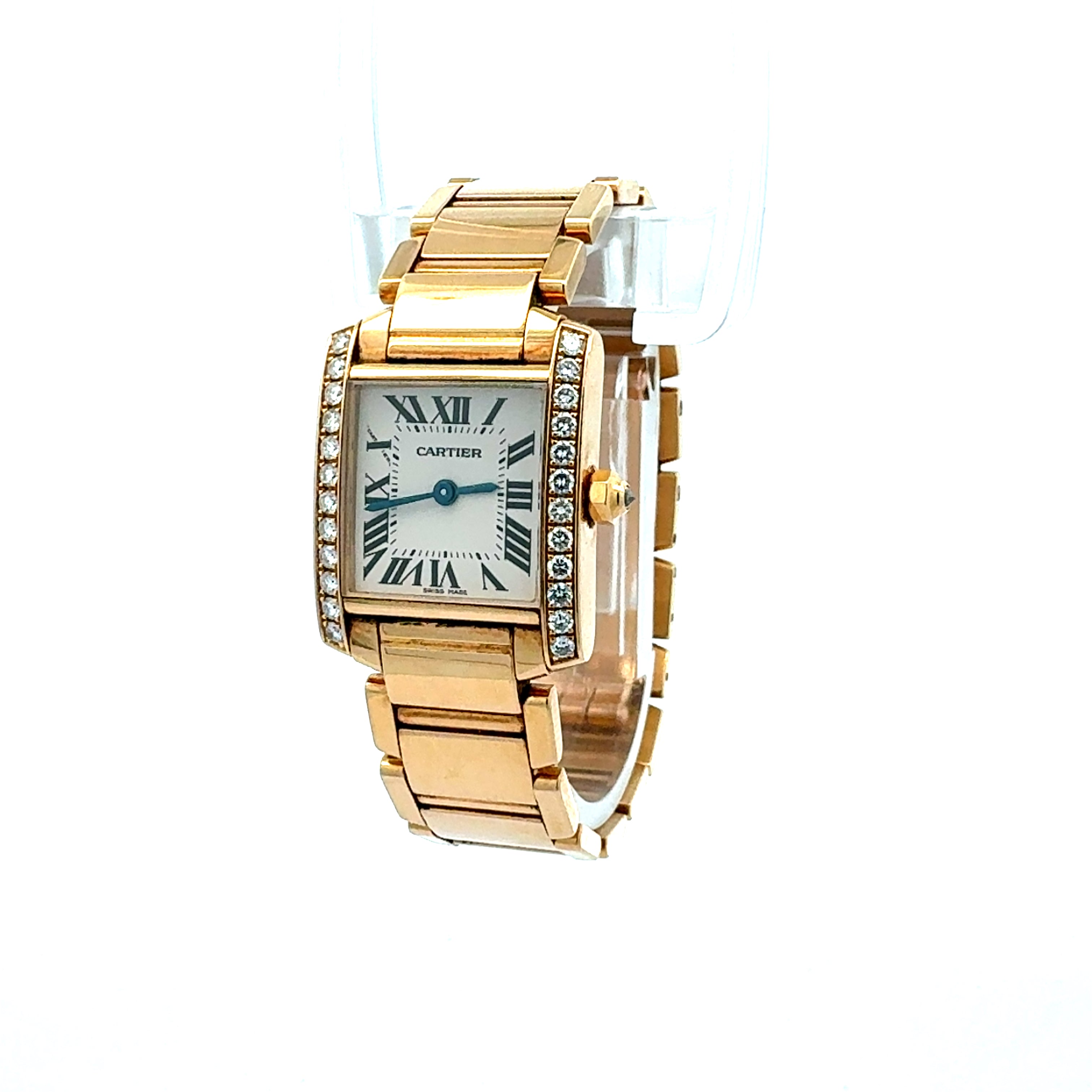 Cartier 18ct Yellow Gold Tank Francaise 2385 Factory Diamonds