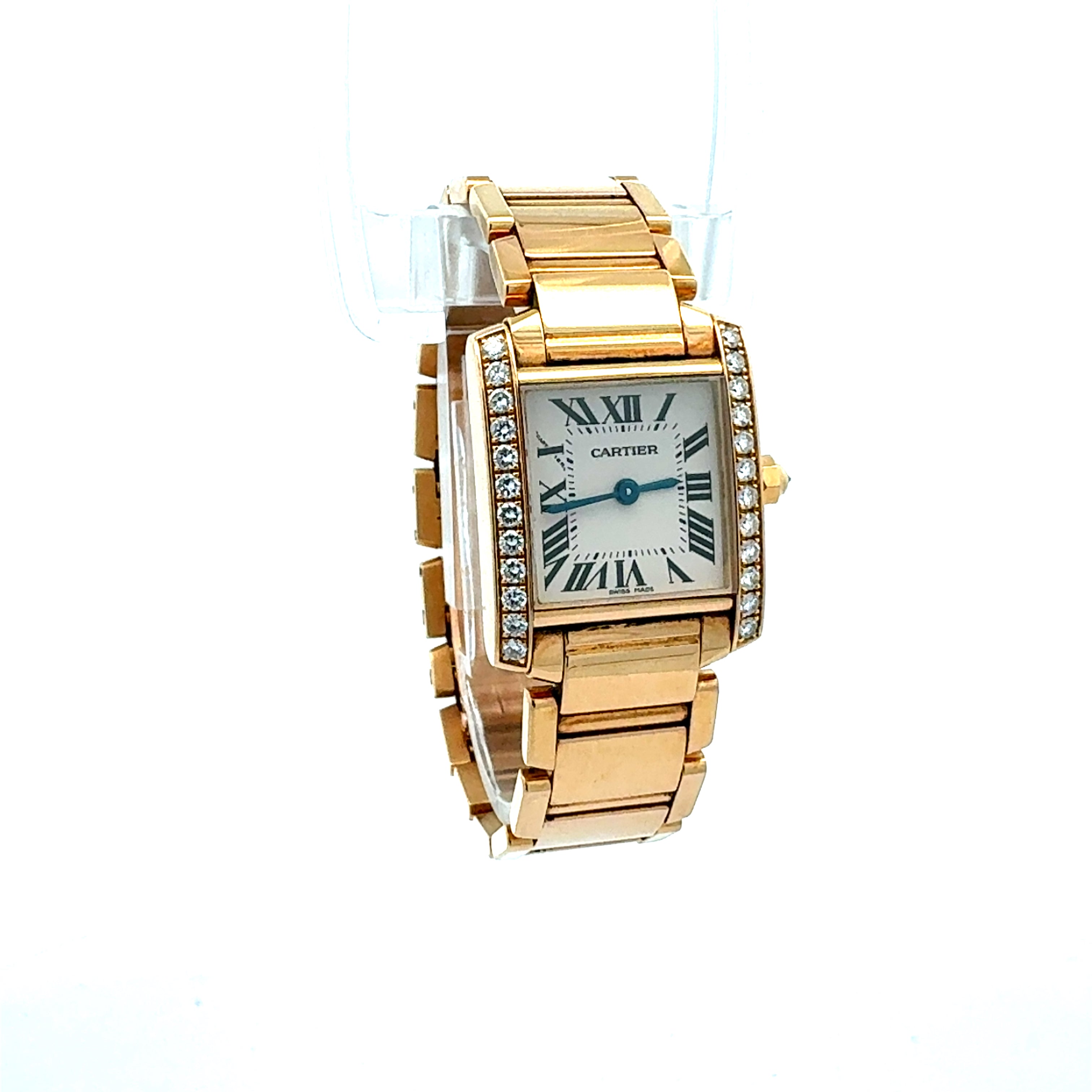 Cartier 18ct Yellow Gold Tank Francaise 2385 Factory Diamonds
