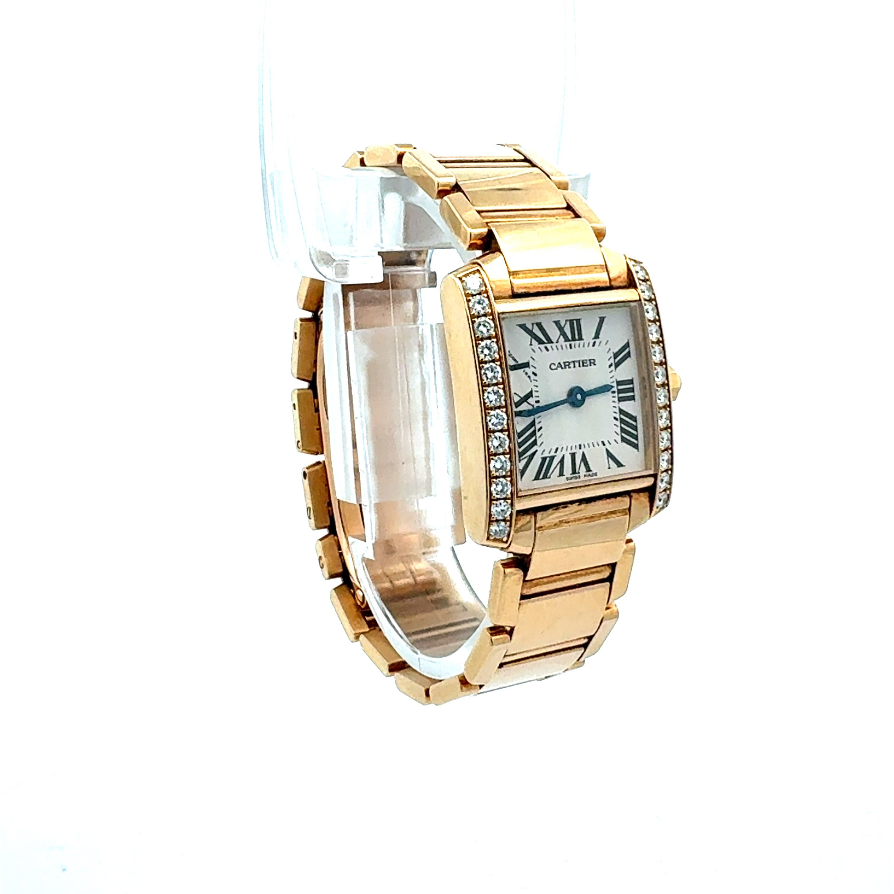 Cartier 18ct Yellow Gold Tank Francaise 2385 Factory Diamonds