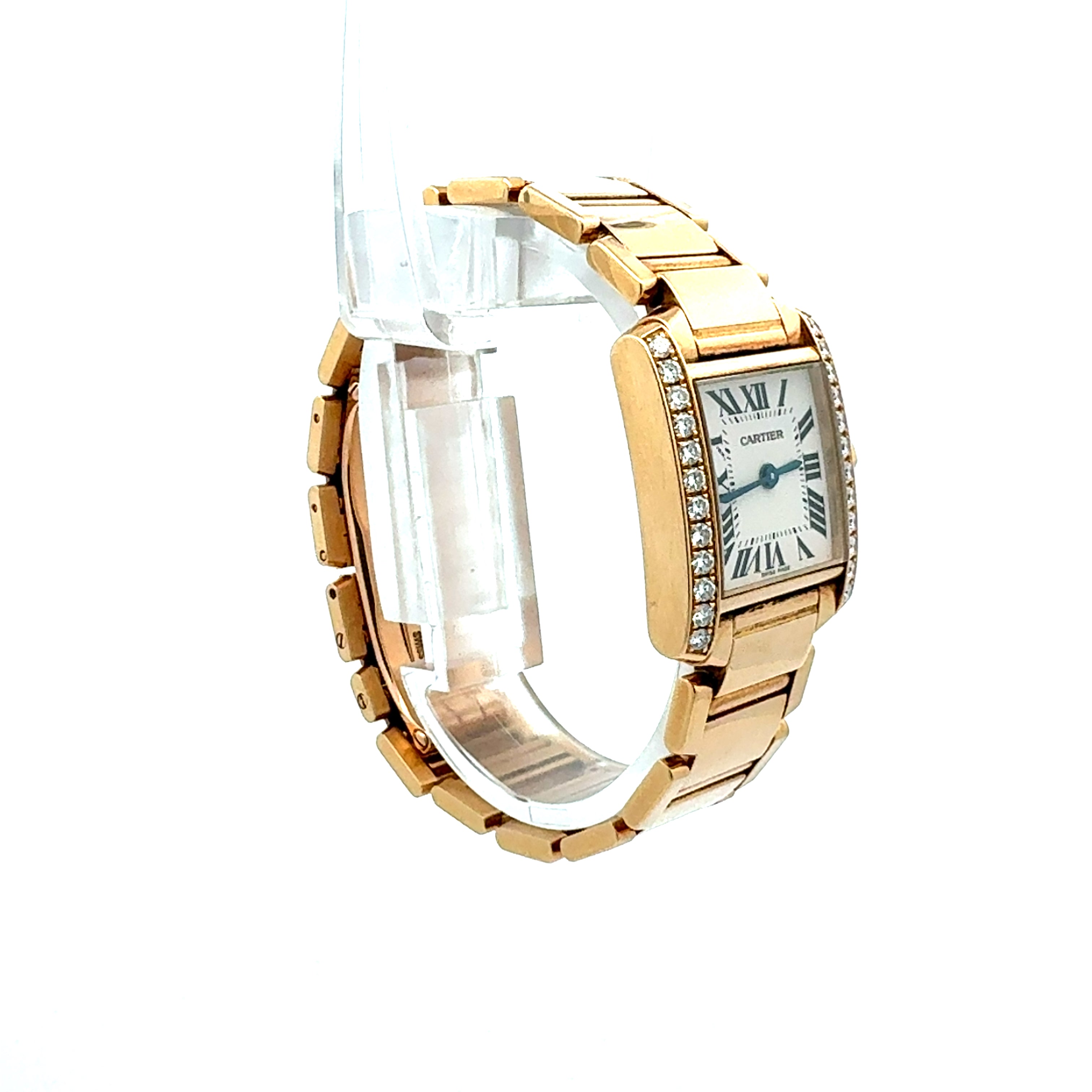 Cartier 18ct Yellow Gold Tank Francaise 2385 Factory Diamonds