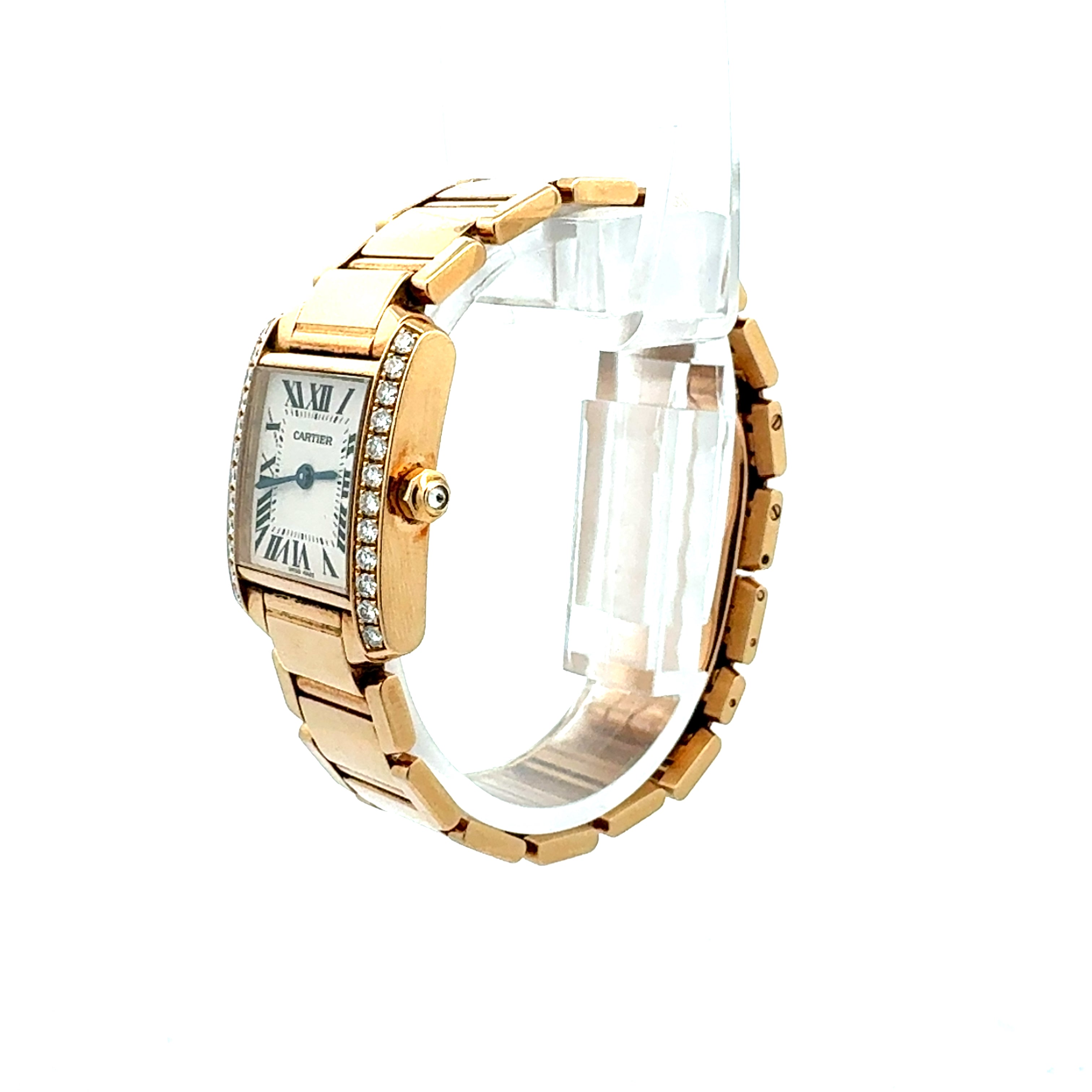 Cartier 18ct Yellow Gold Tank Francaise 2385 Factory Diamonds