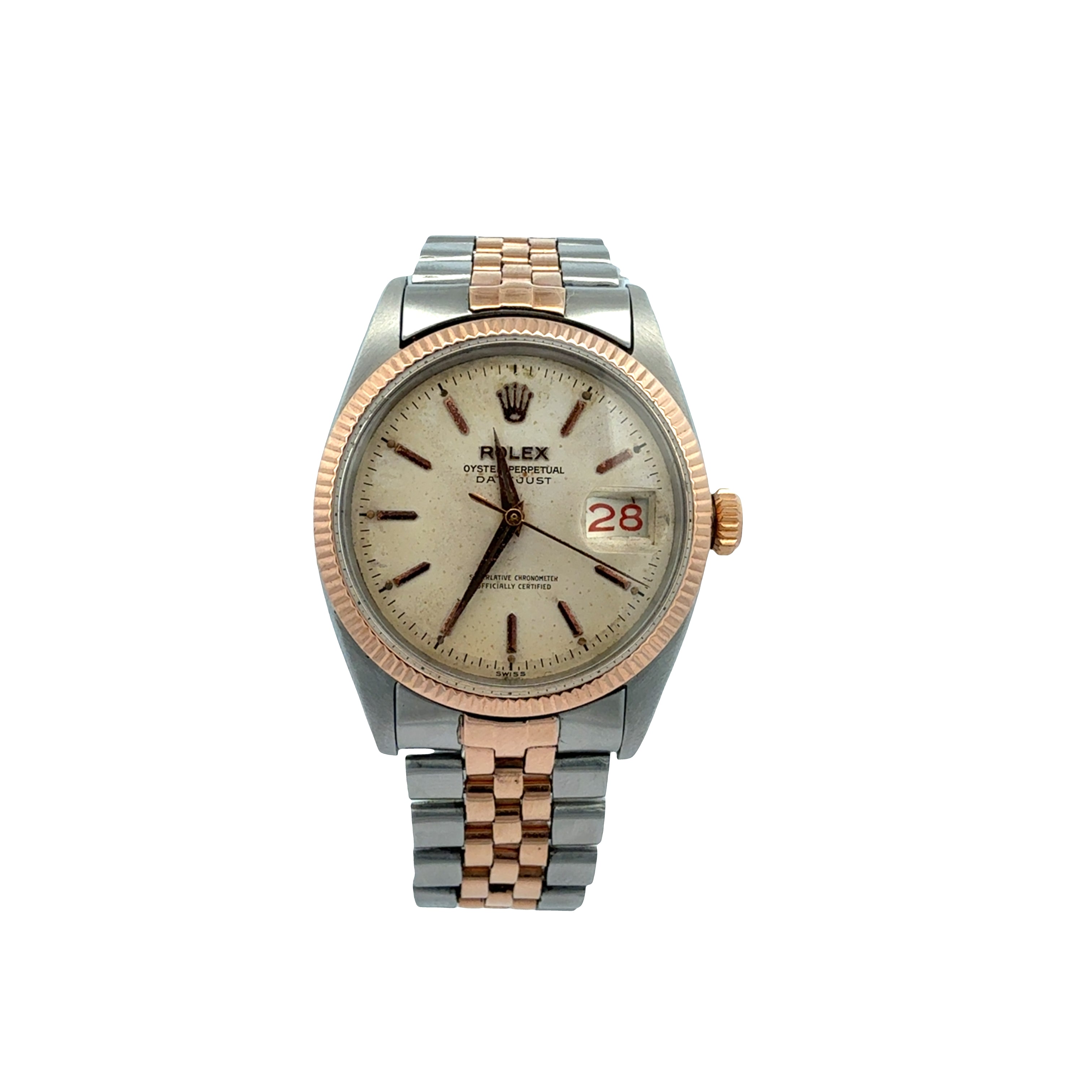 Rolex Datejust reference 6605 Steel and Rose Gold