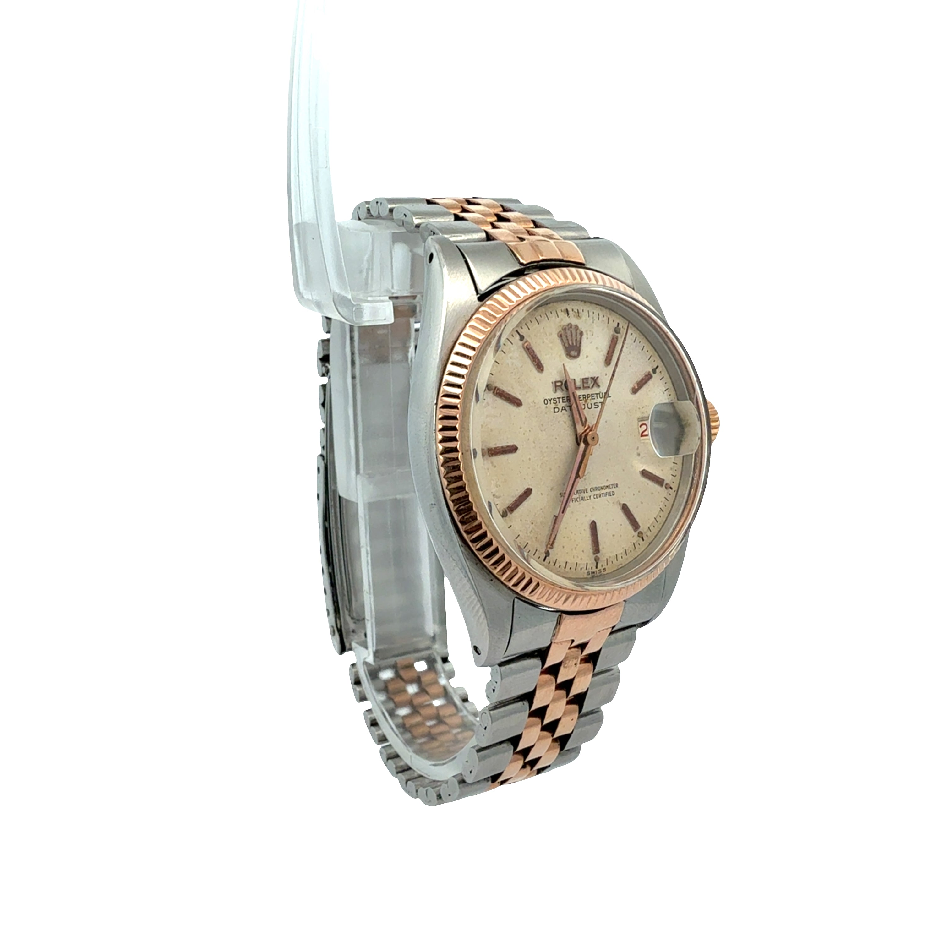 Rolex Datejust reference 6605 Steel and Rose Gold