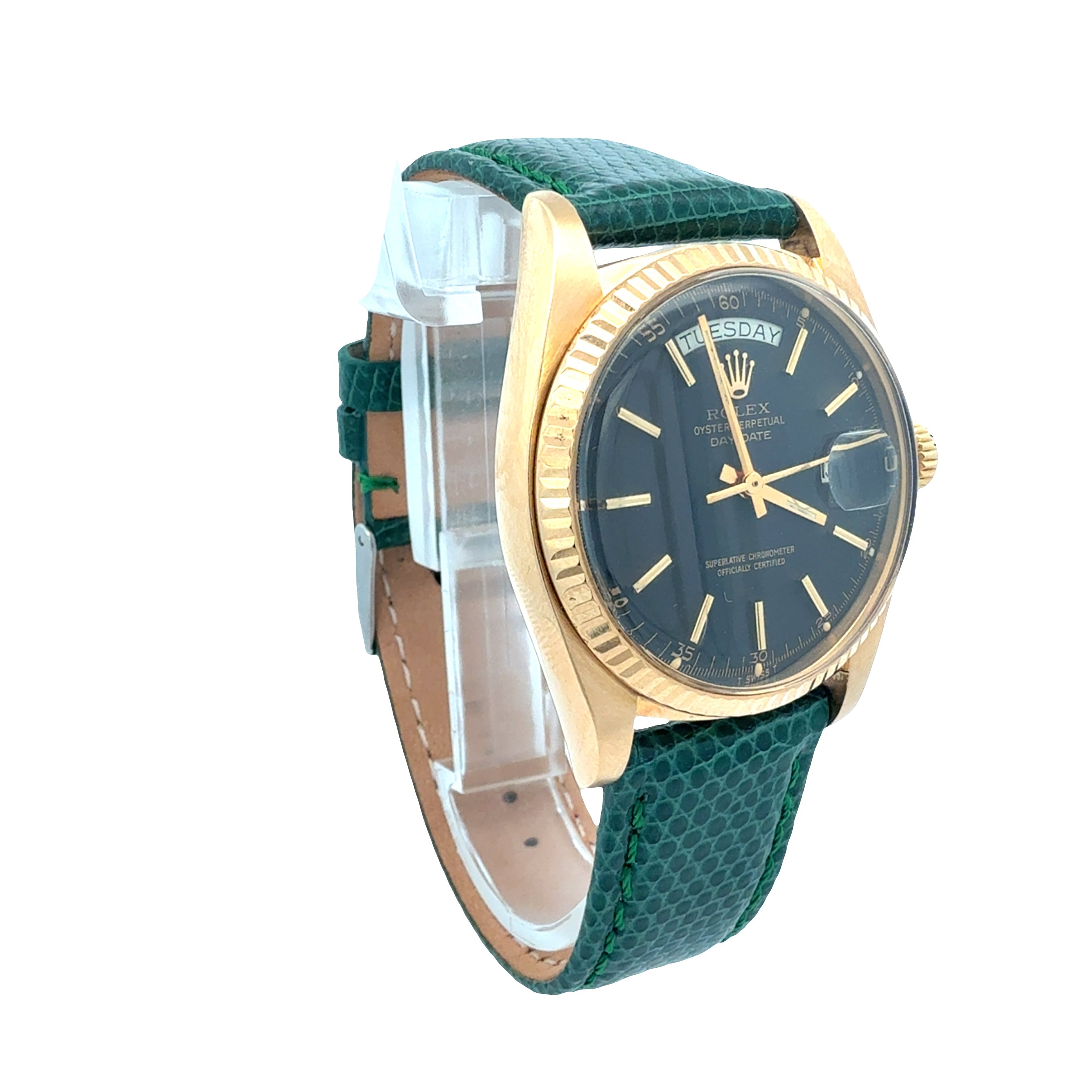 Rolex 18ct Yellow Gold Day Date reference 1803 Matte Black Minute Track Dial