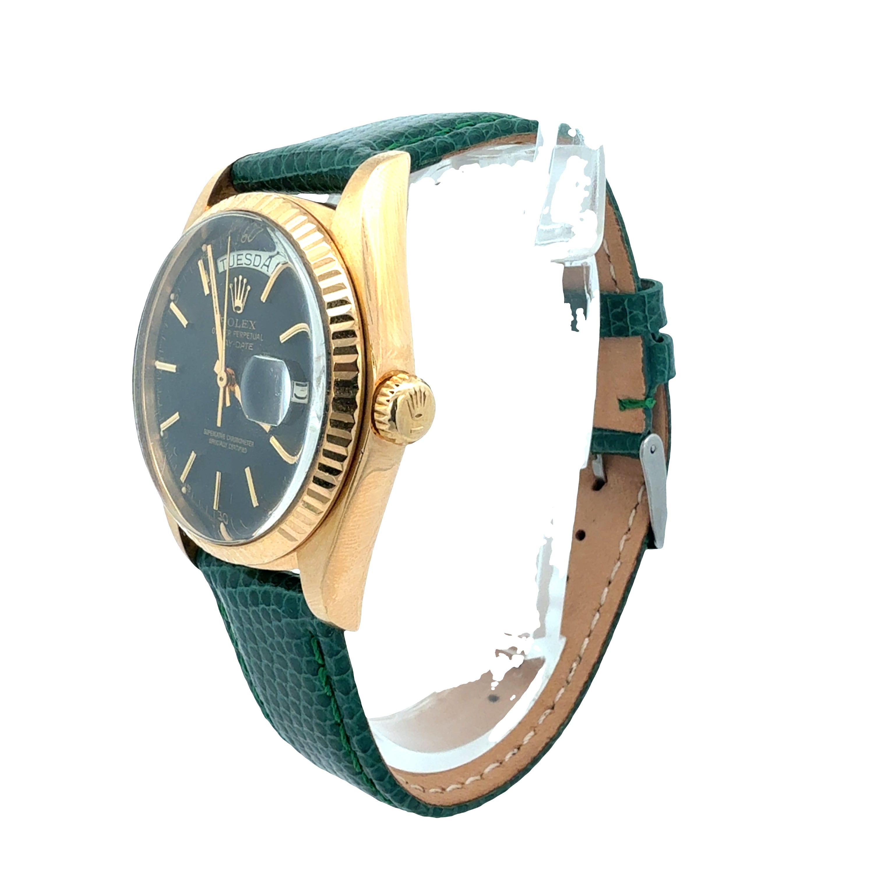 Rolex 18ct Yellow Gold Day Date reference 1803 Matte Black Minute Track Dial