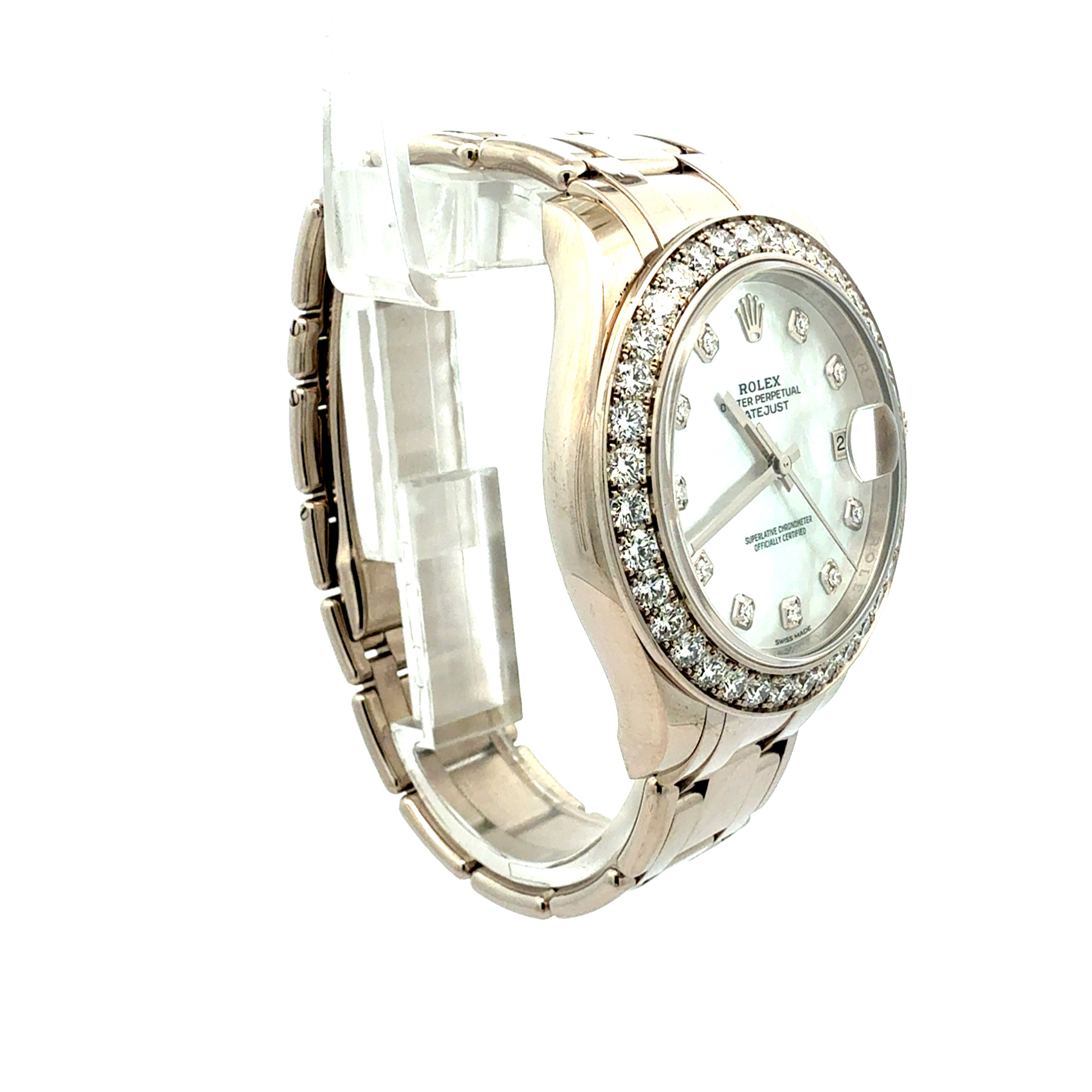 Rolex 18ct White Gold Pearlmaster reference 8629 Factory Mop dial and Diamond Bezel