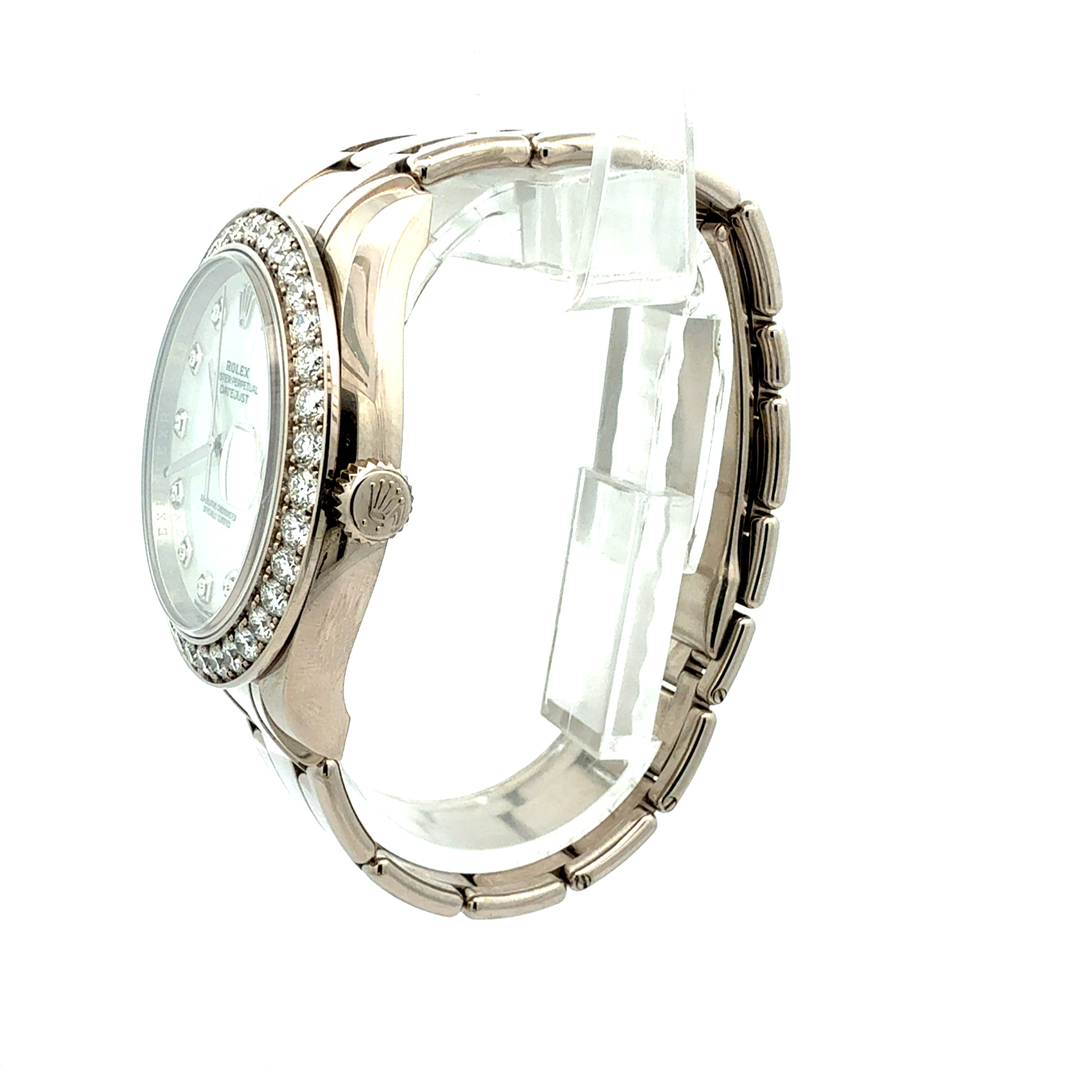 Rolex 18ct White Gold Pearlmaster reference 8629 Factory Mop dial and Diamond Bezel