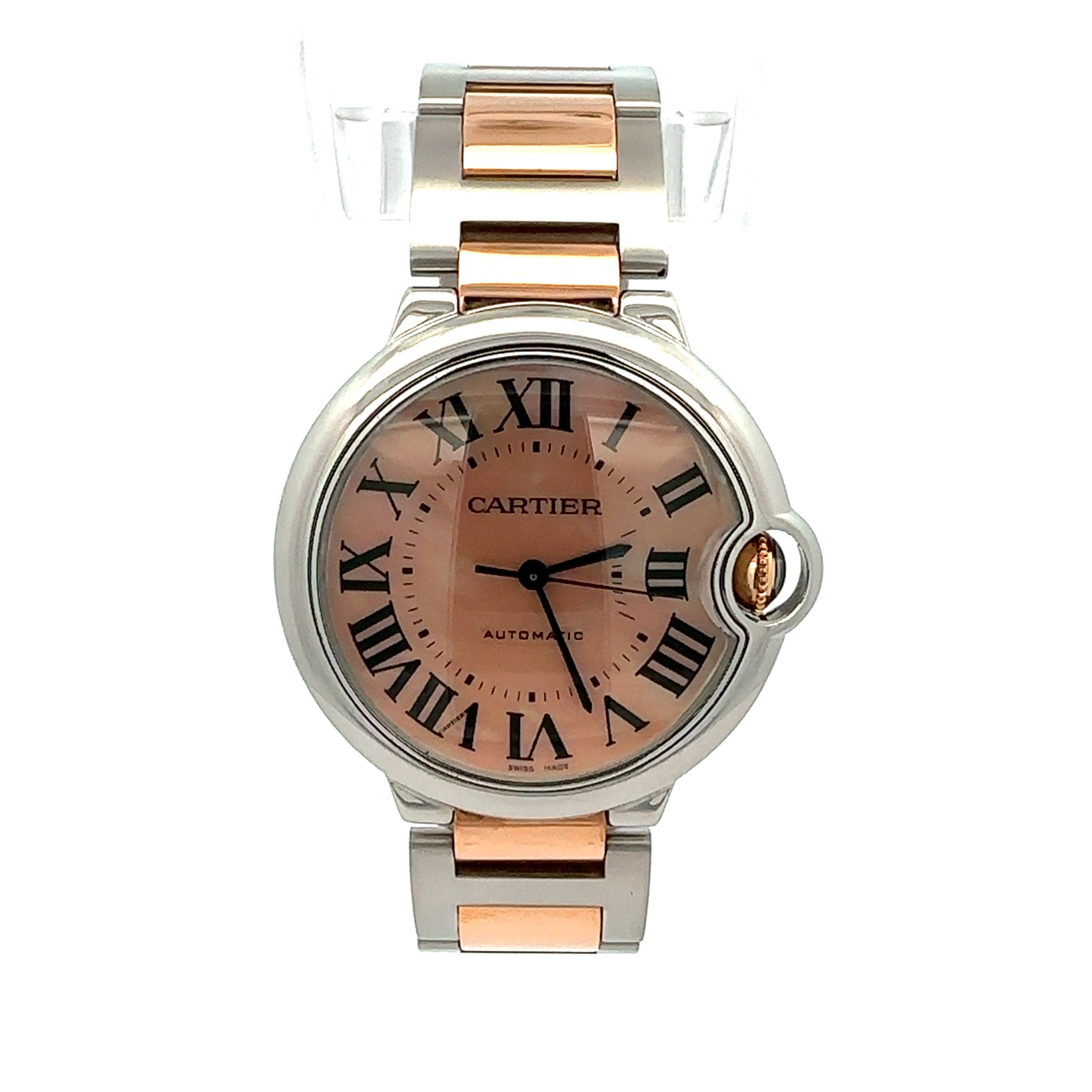 Cartier Steel and Rose Gold Ballon Bleu reference 3284 With Factory Mother of Pearl Dial