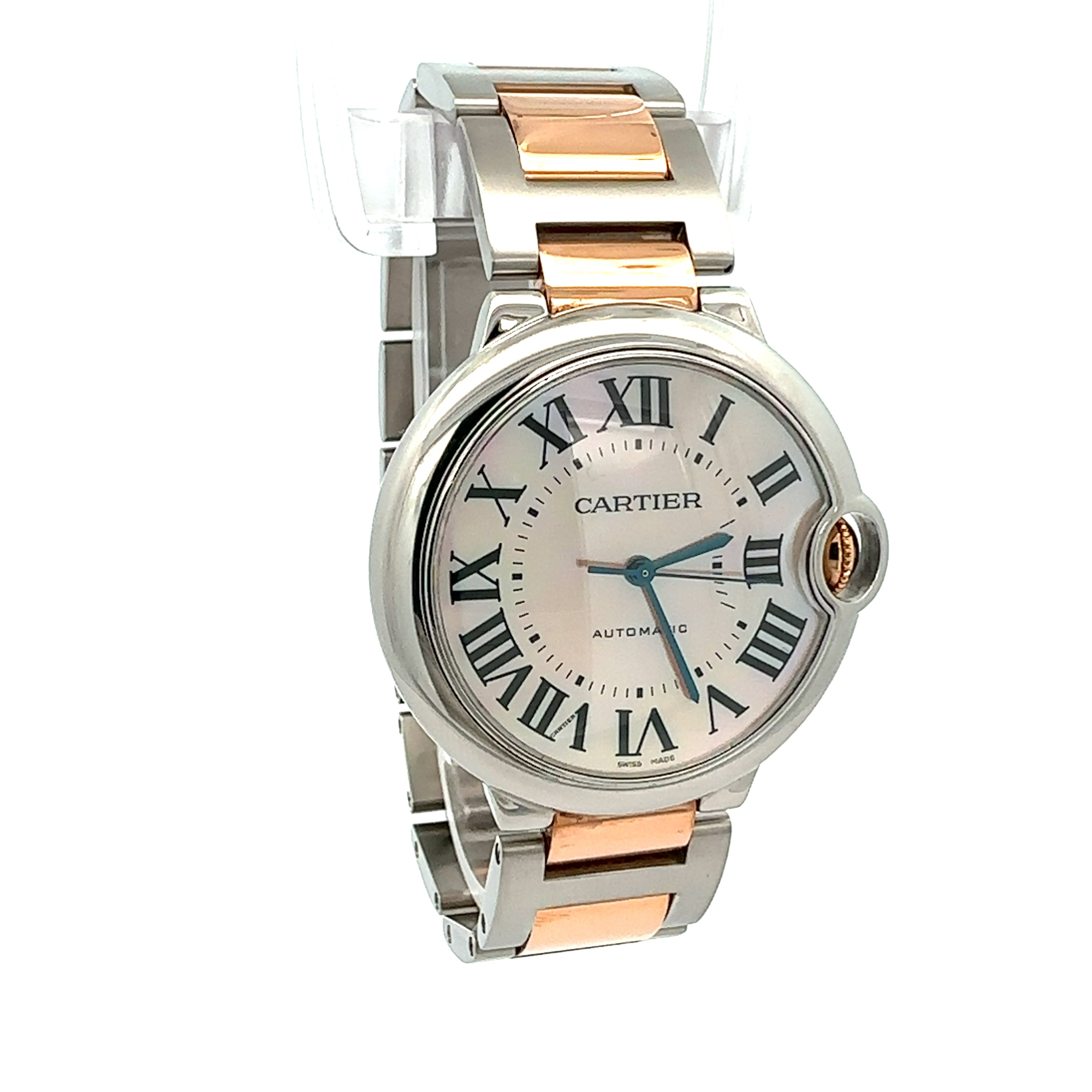 Cartier Steel and Rose Gold Ballon Bleu reference 3284 With Factory Mother of Pearl Dial