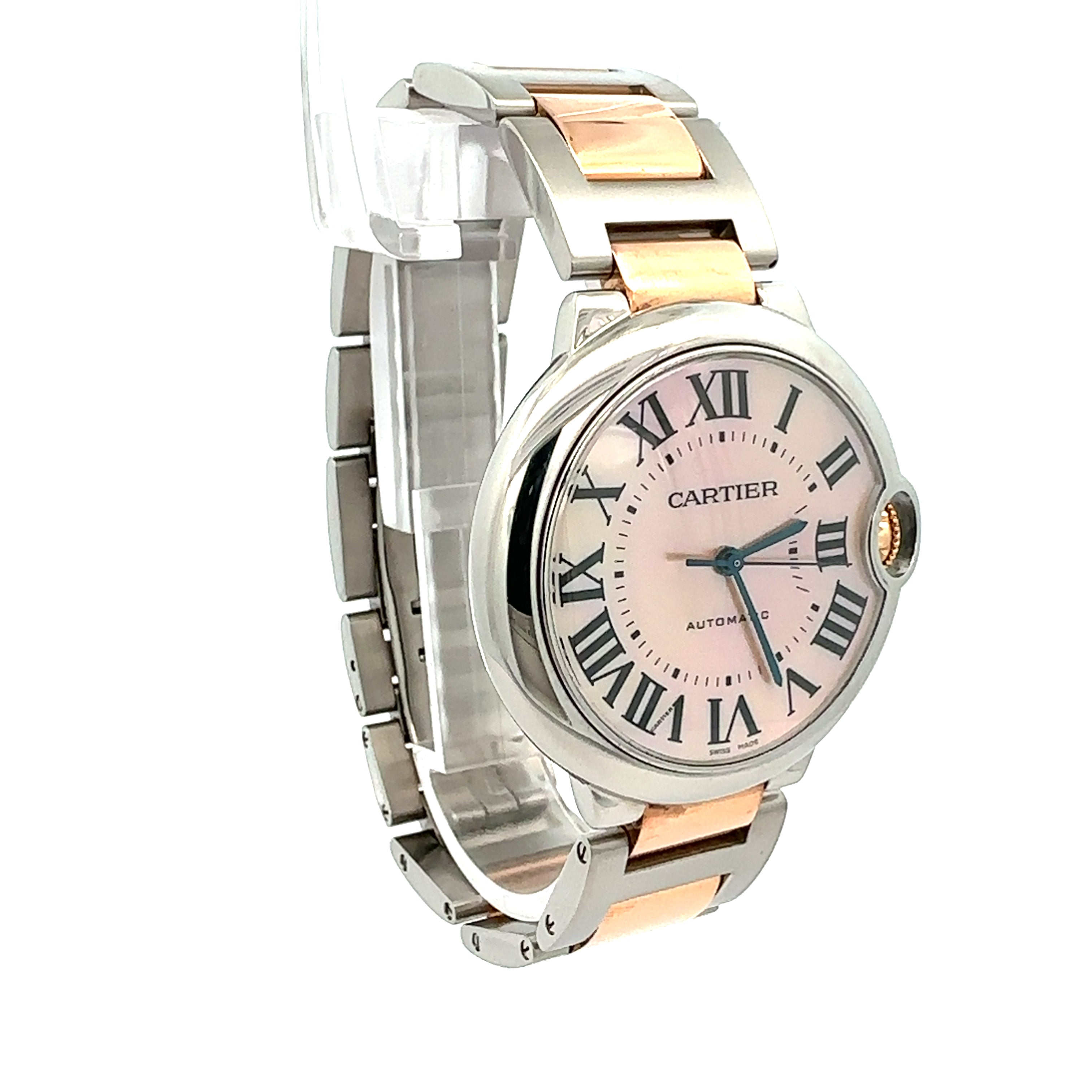 Cartier Steel and Rose Gold Ballon Bleu reference 3284 With Factory Mother of Pearl Dial