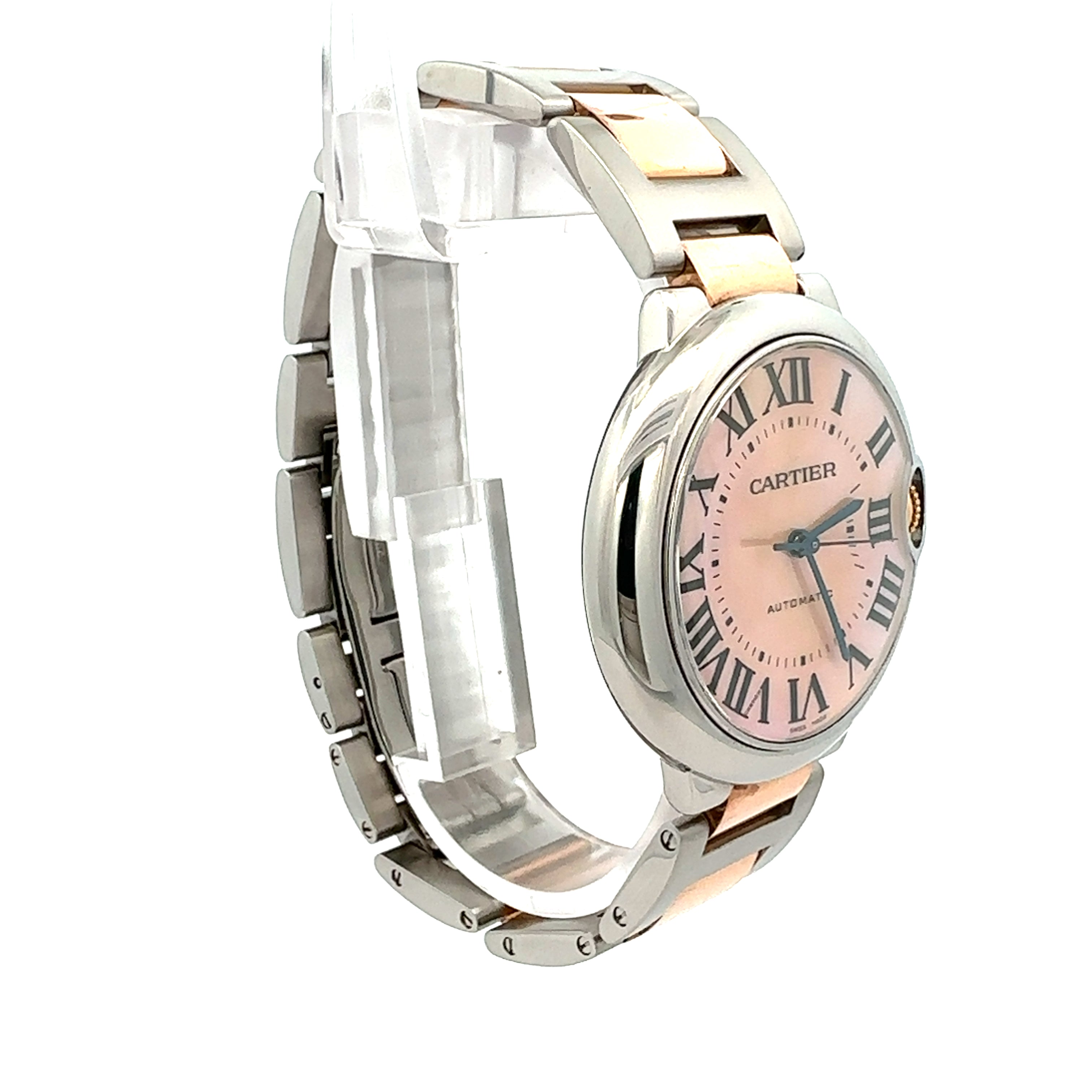 Cartier Steel and Rose Gold Ballon Bleu reference 3284 With Factory Mother of Pearl Dial