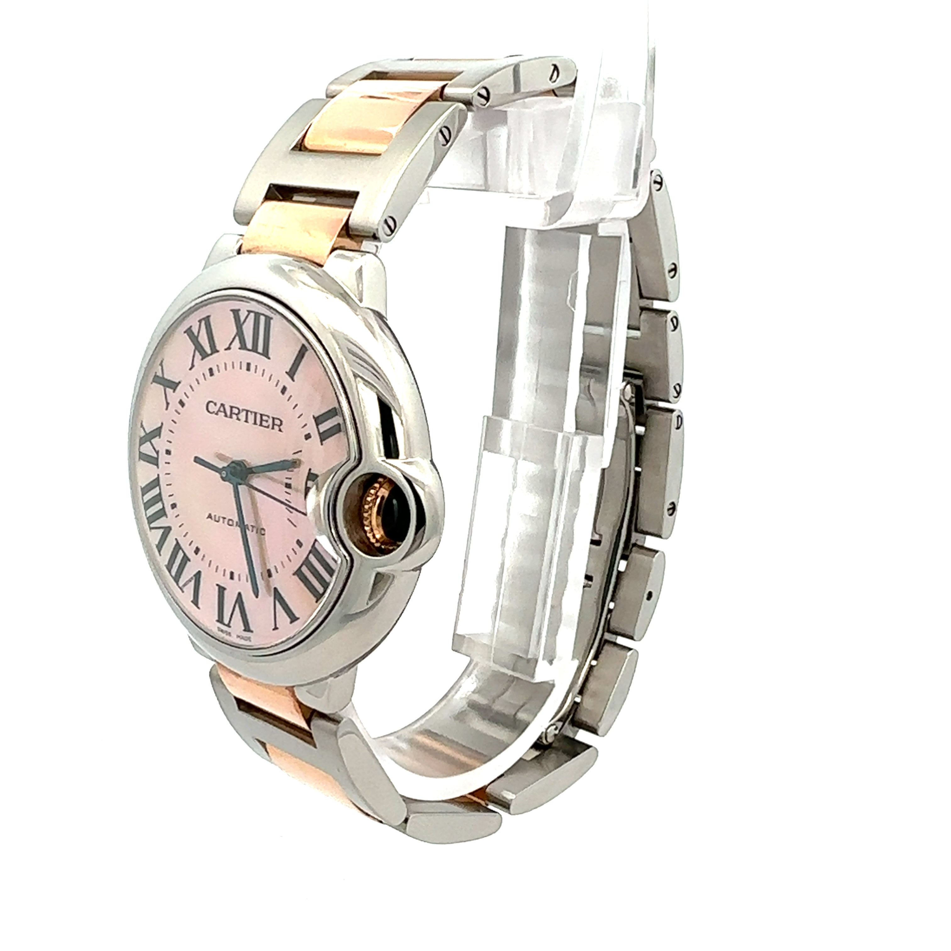 Cartier Steel and Rose Gold Ballon Bleu reference 3284 With Factory Mother of Pearl Dial