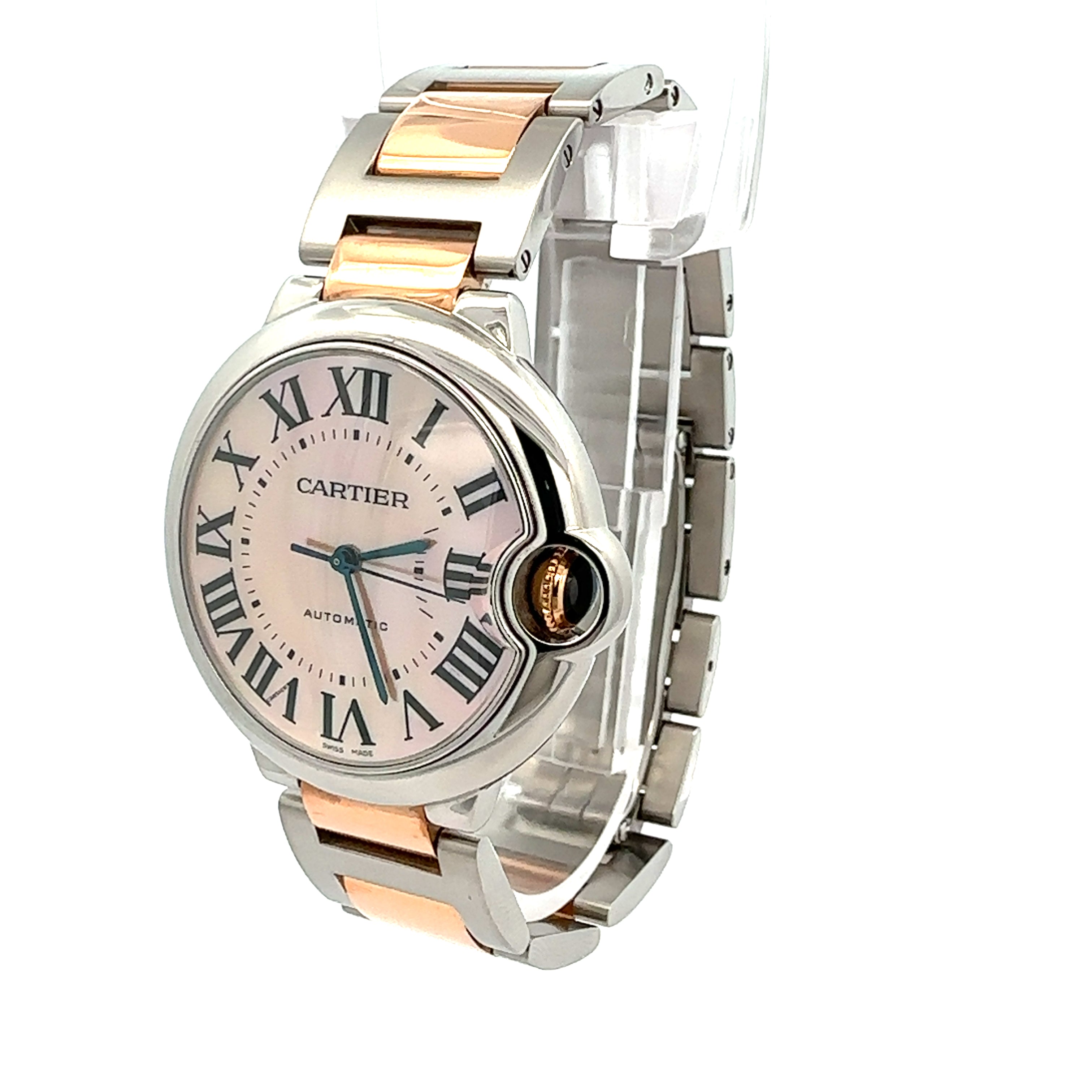 Cartier Steel and Rose Gold Ballon Bleu reference 3284 With Factory Mother of Pearl Dial