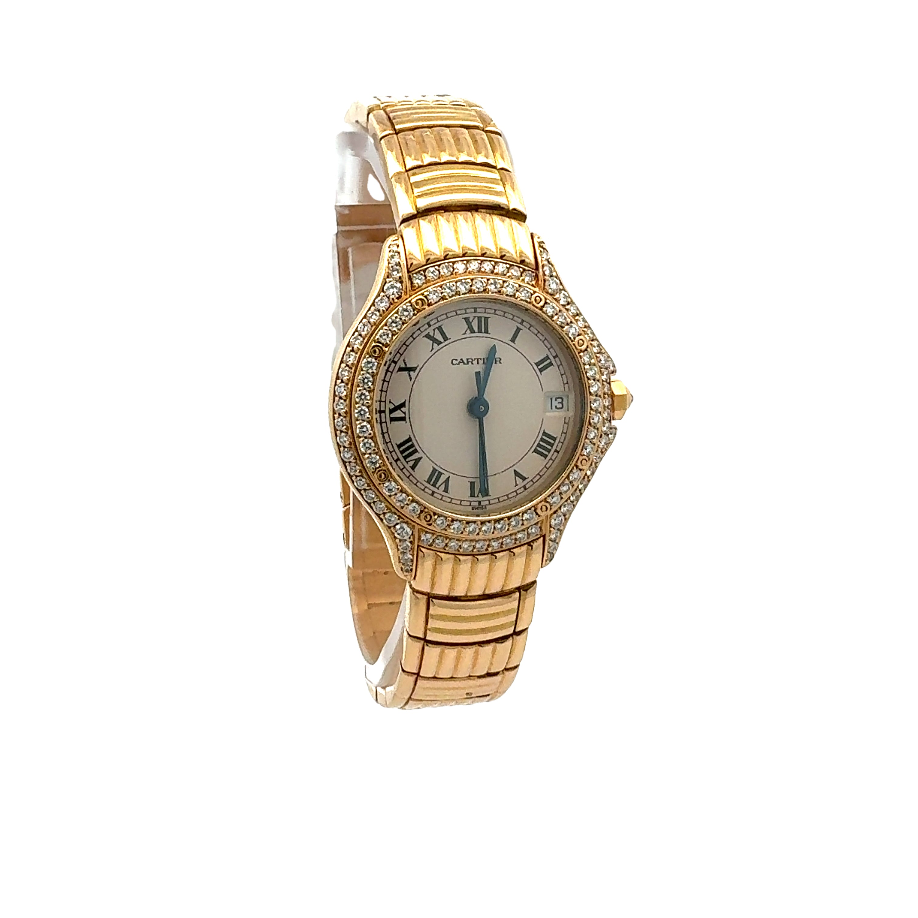 Cartier 18ct Yellow Gold Cougar reference 887907 With Factory Diamonds