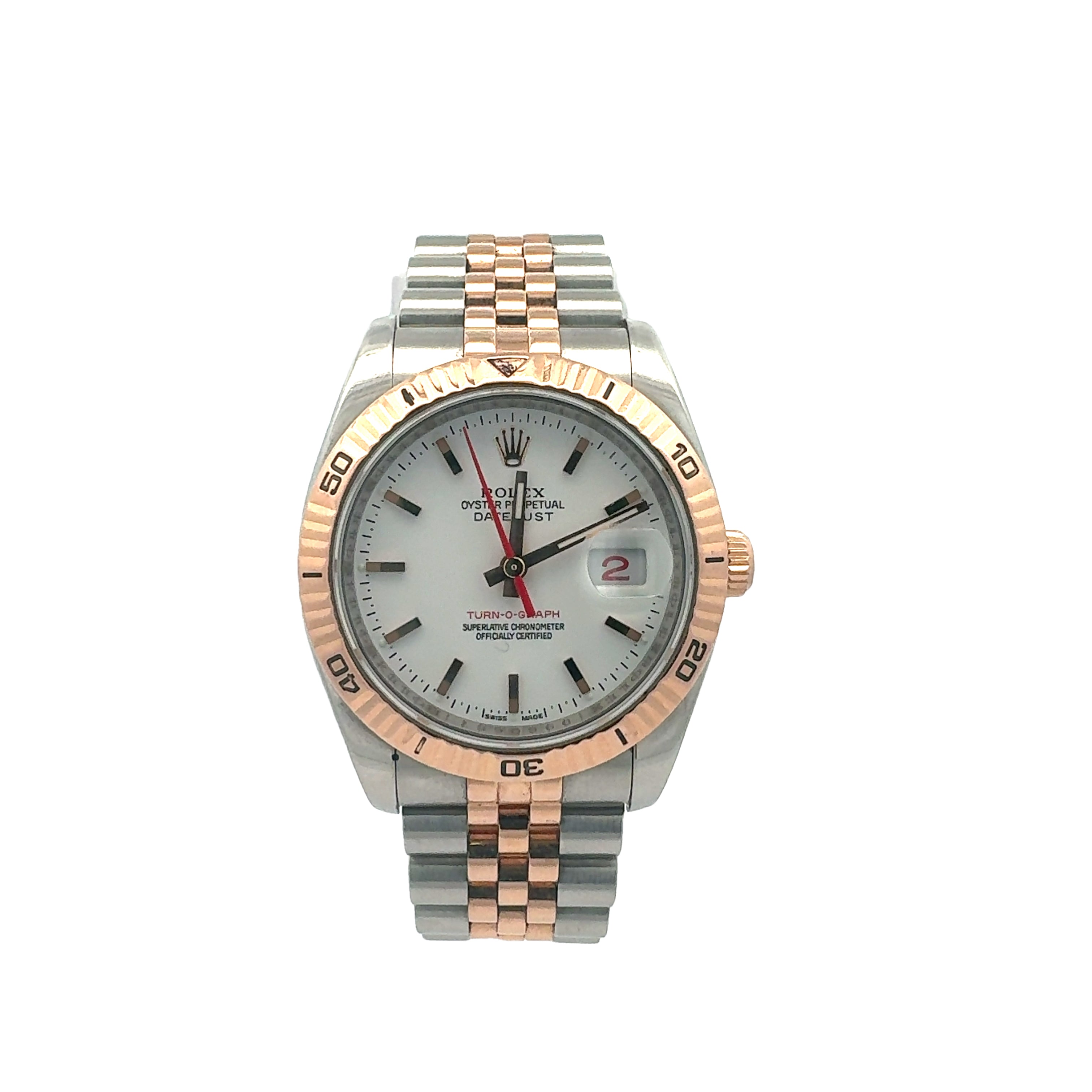 Rolex Steel and Rose Gold Datejust Turnograph reference 116263