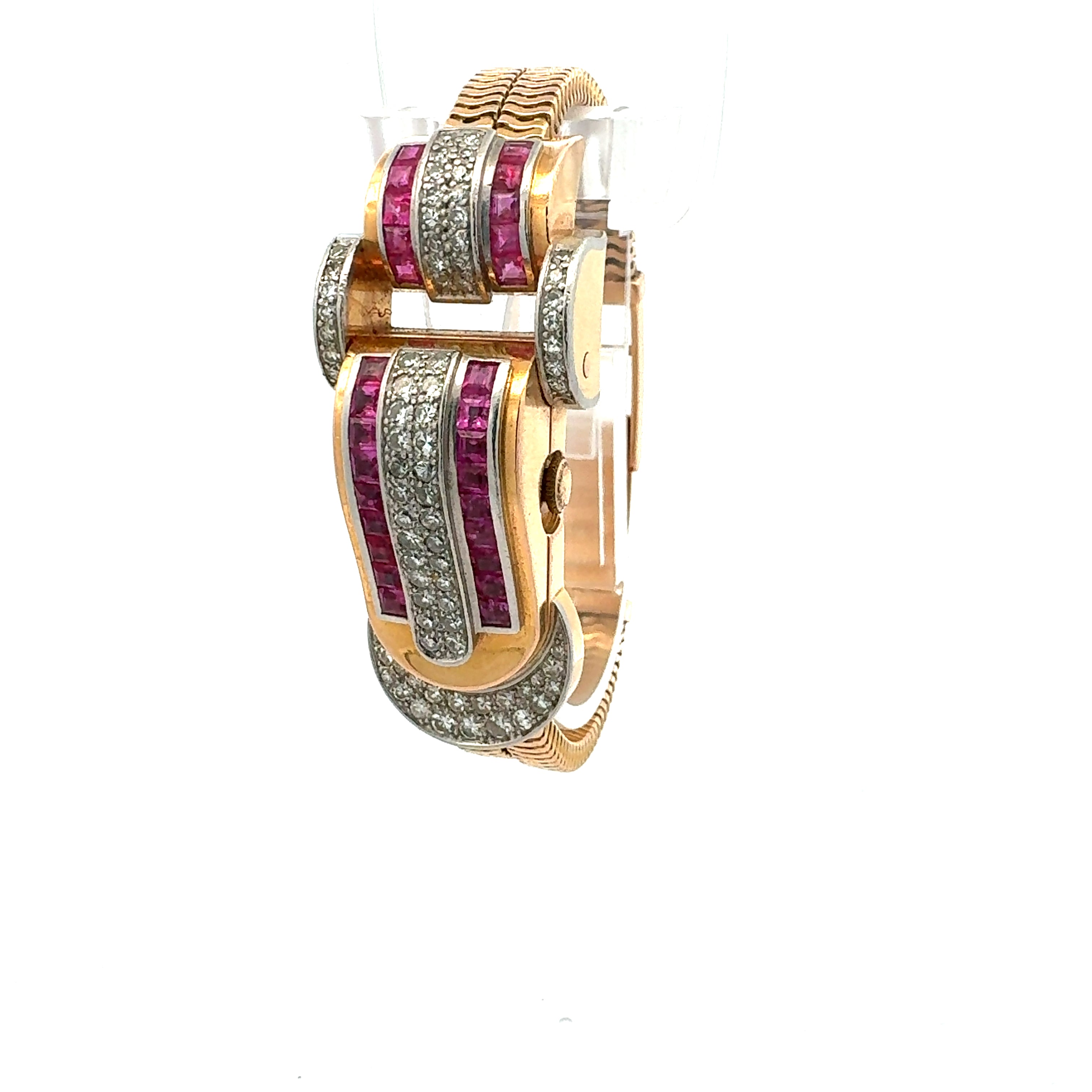 Bucherer 18ct Yellow Gold Watch reference K2336 With Factory Set Rubies And Diamonds