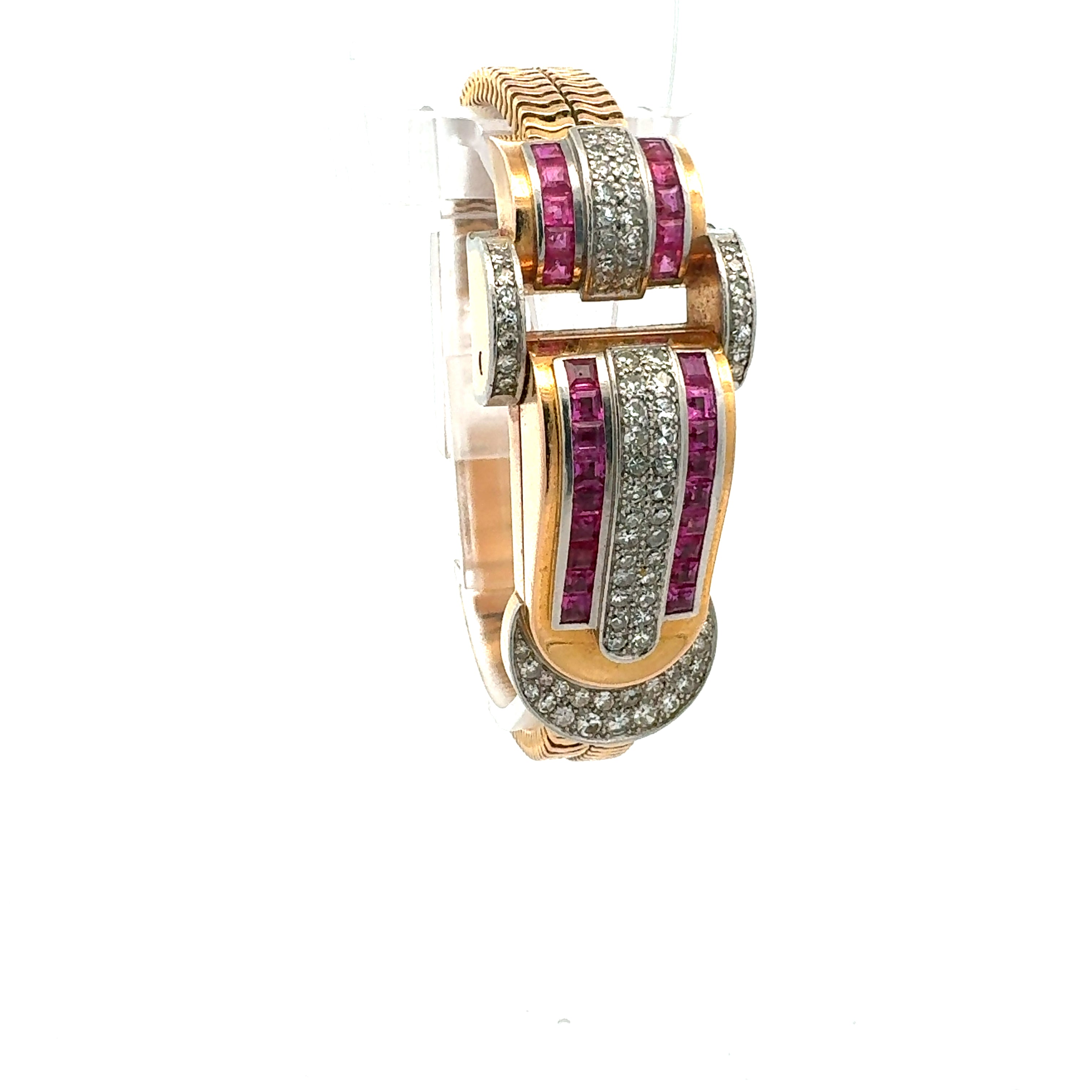 Bucherer 18ct Yellow Gold Watch reference K2336 With Factory Set Rubies And Diamonds