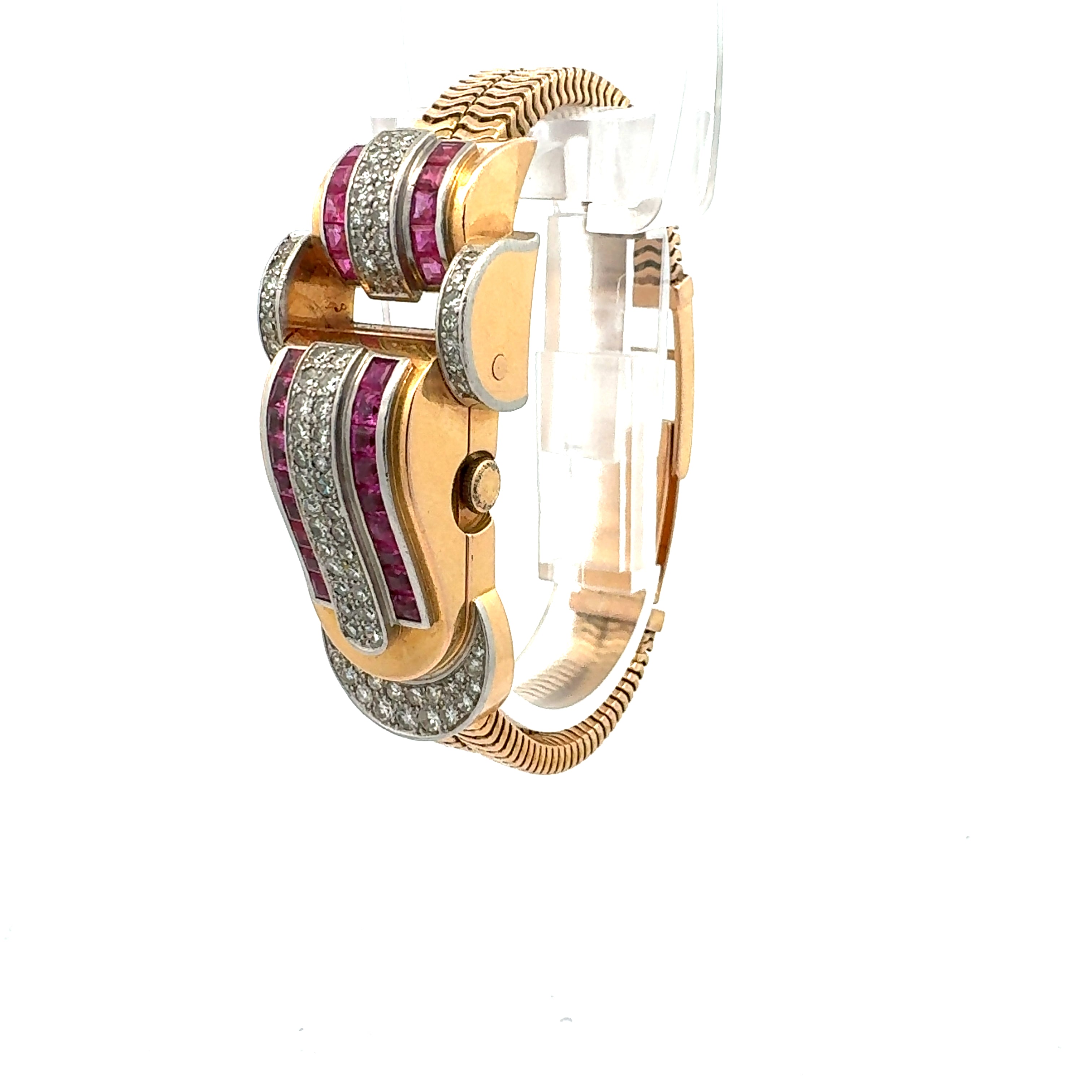 Bucherer 18ct Yellow Gold Watch reference K2336 With Factory Set Rubies And Diamonds