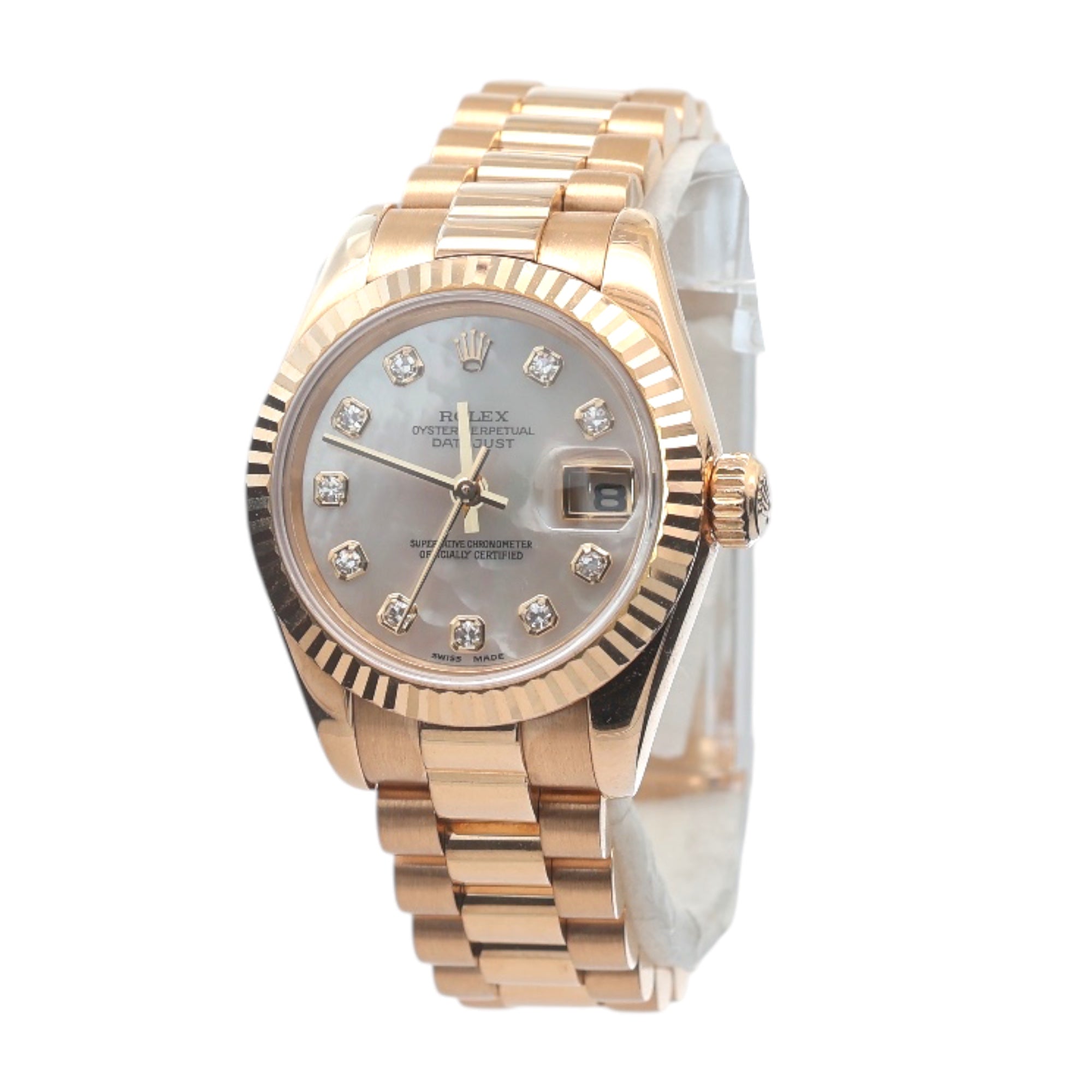 Rolec 18ct Gold Lady Datejust reference 179178 Factory Mother of Pearl