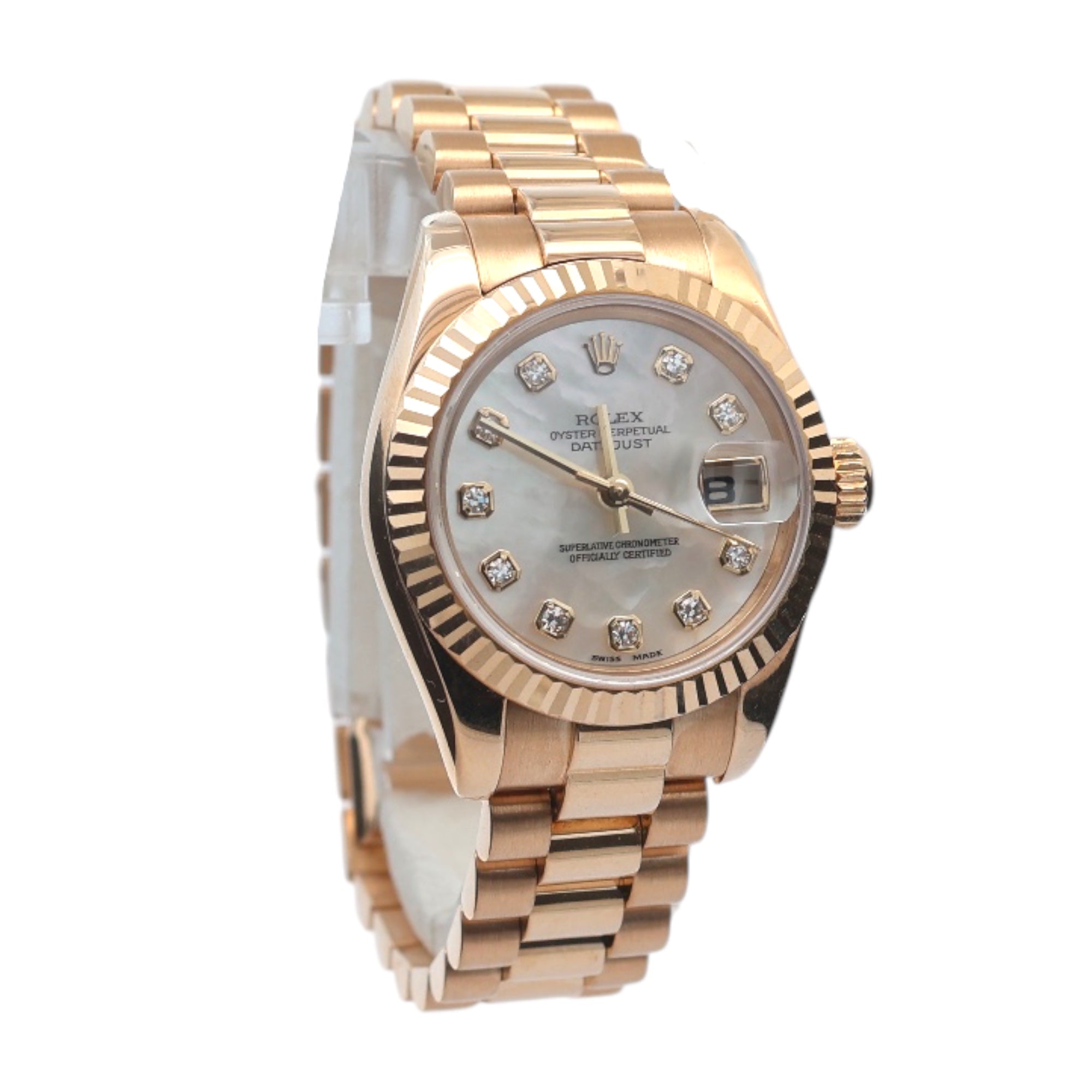 Rolec 18ct Gold Lady Datejust reference 179178 Factory Mother of Pearl